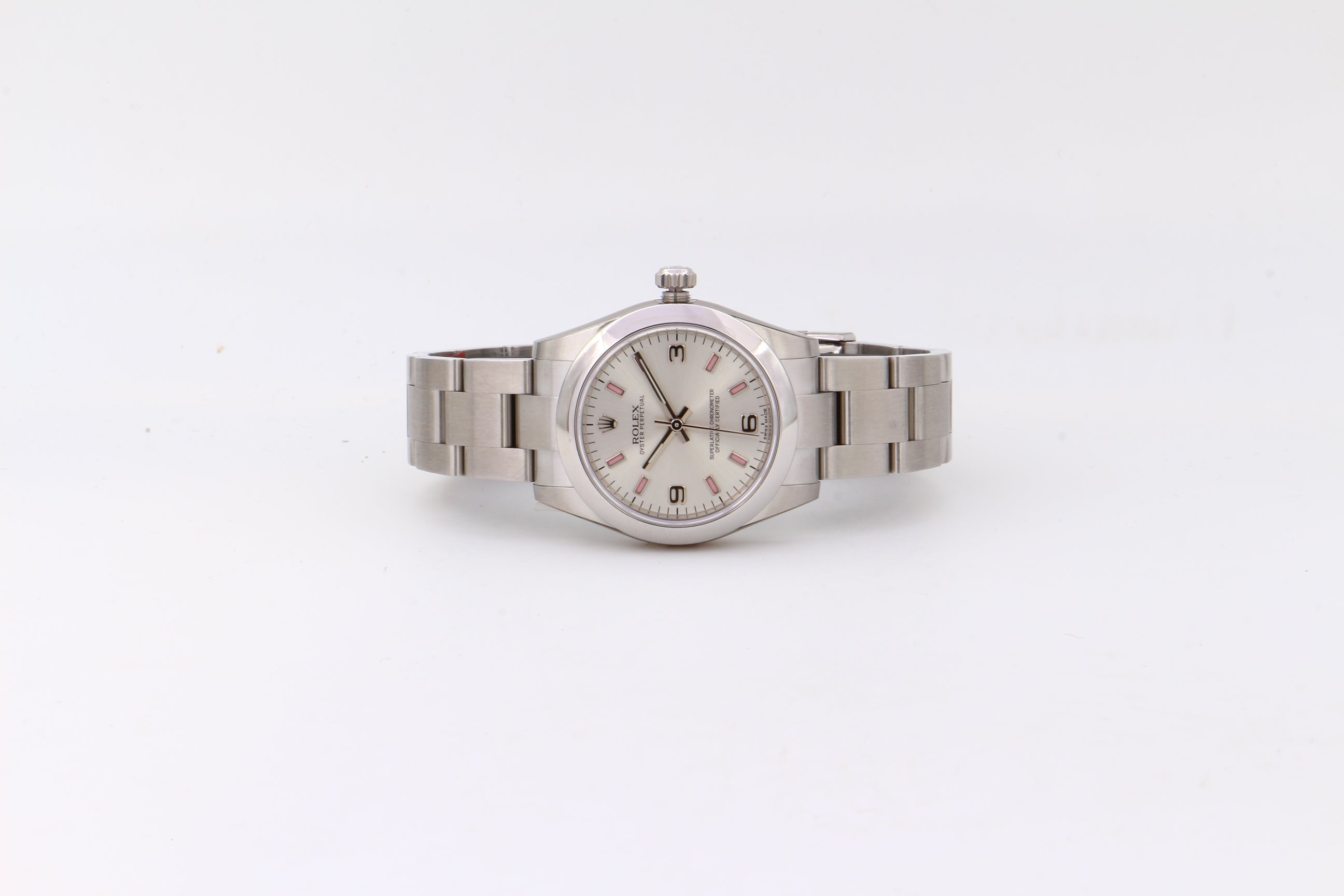 Rolex Oyster Perpetual 177200 quadrante argento del 2017 NOS