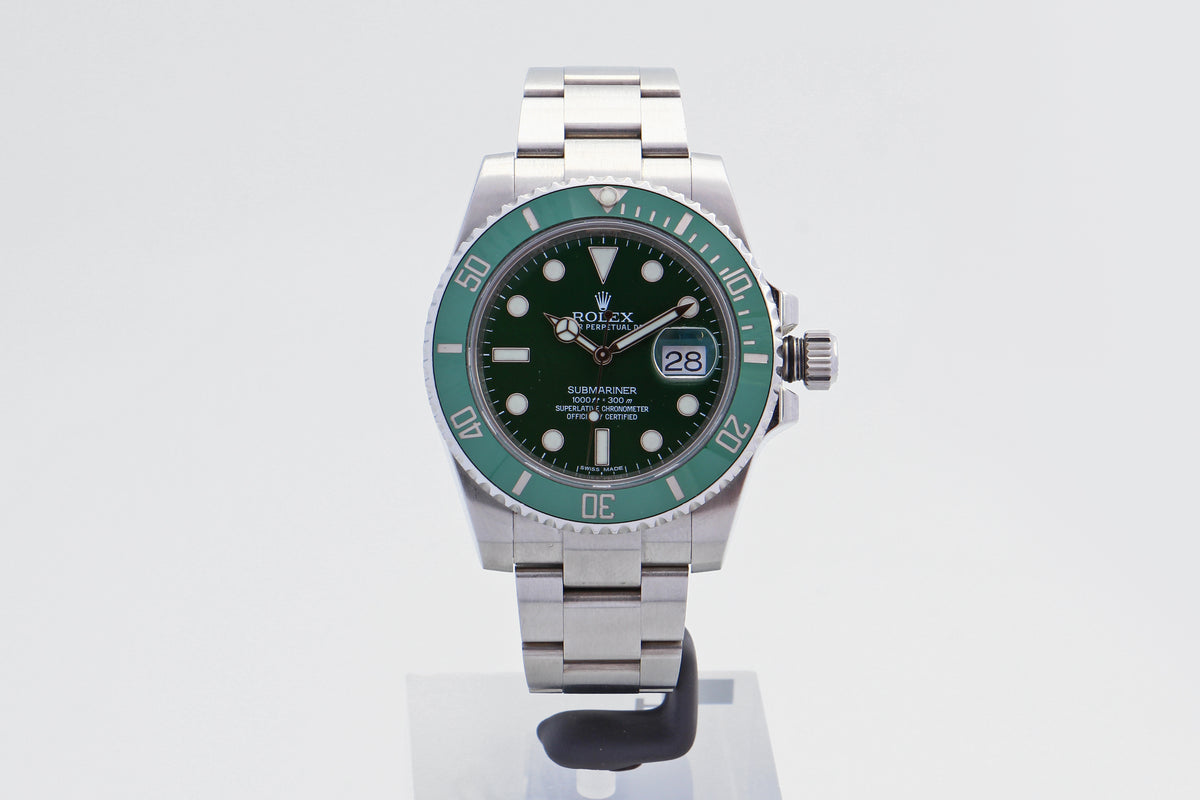 Rolex Submariner Date 116610LV Hulk del 2014 Italia + service Rolex