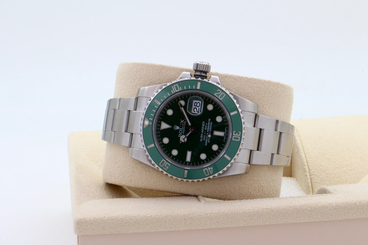 Rolex Submariner Date 116610LV Hulk del 2014 Italia + service Rolex
