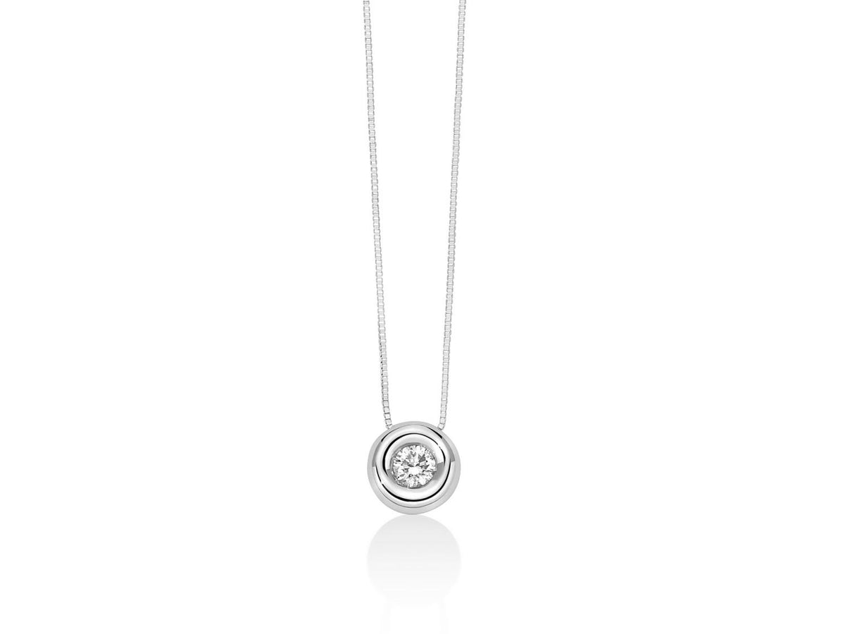 Collana punto luce in oro bianco e diamanti, Le prime promesse d'amore, Miluna