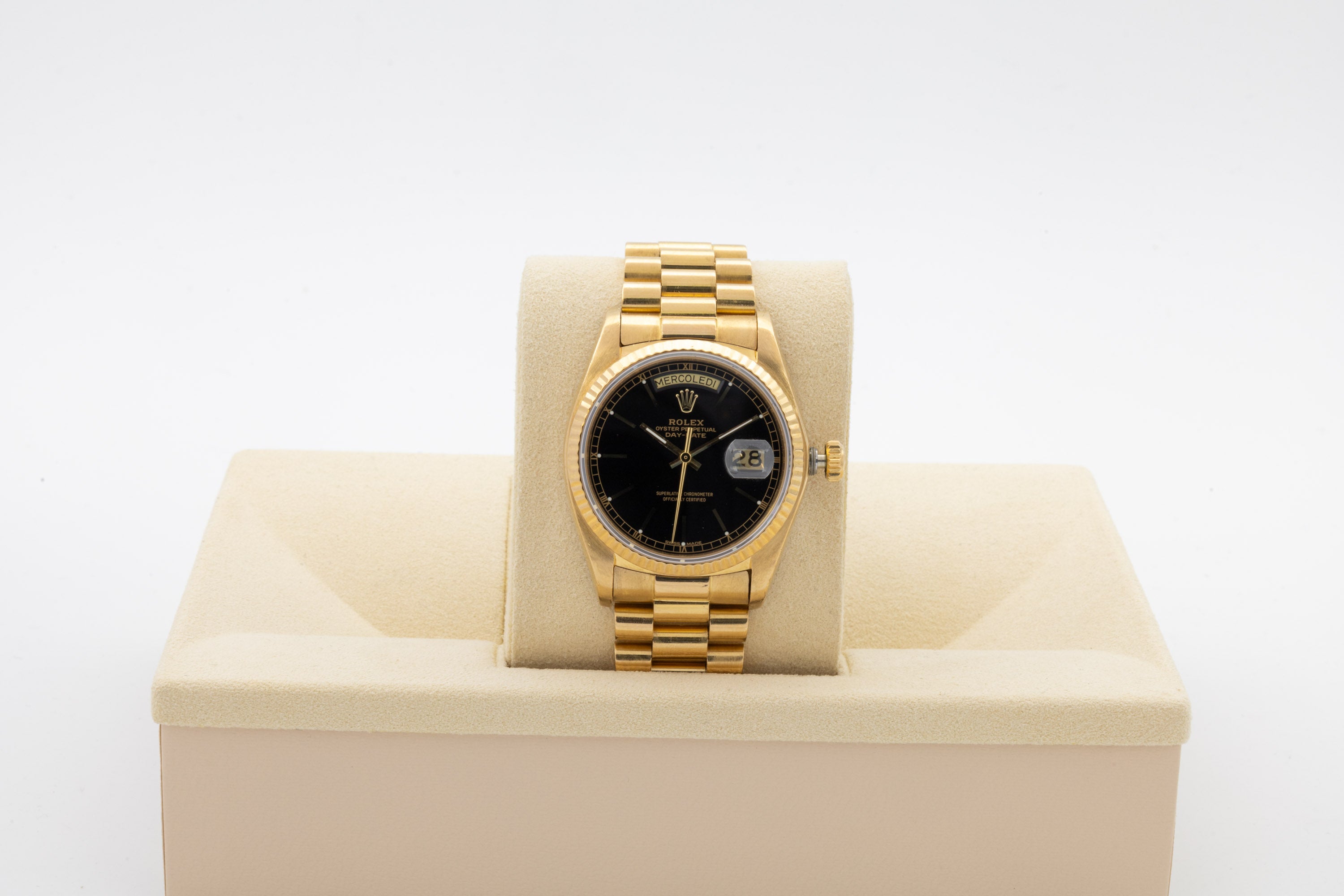 Rolex Day-Date 18038 quadrante nero del 1980  Italia