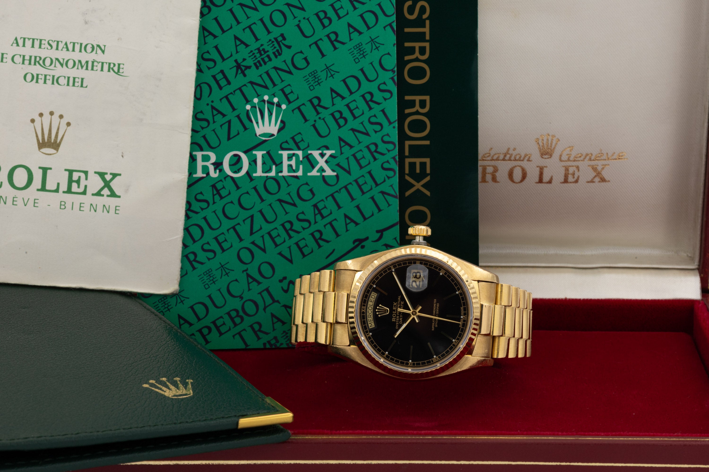 Rolex Day-Date 18038 quadrante nero del 1980  Italia