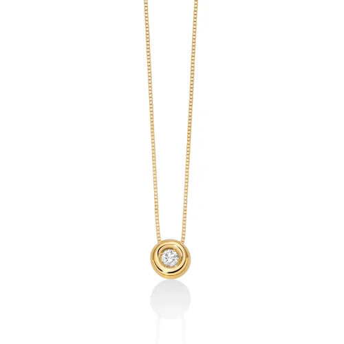 Collana punto luce in oro giallo e diamanti, Miluna