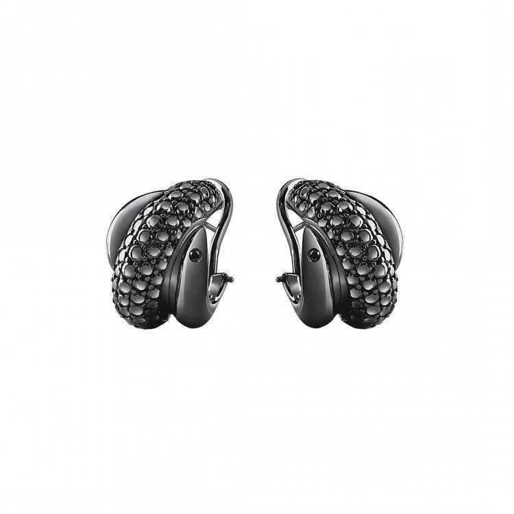 Orecchini oro black con diamanti black Gomitolo, Damiani