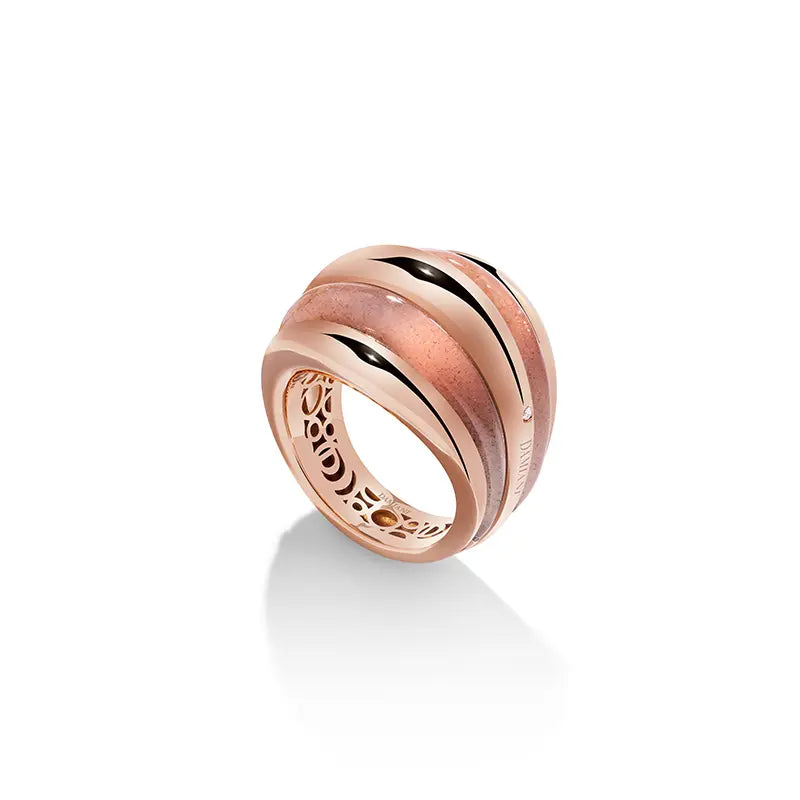 Anello oro rosa e sunstone Spicchi di luna, Damiani