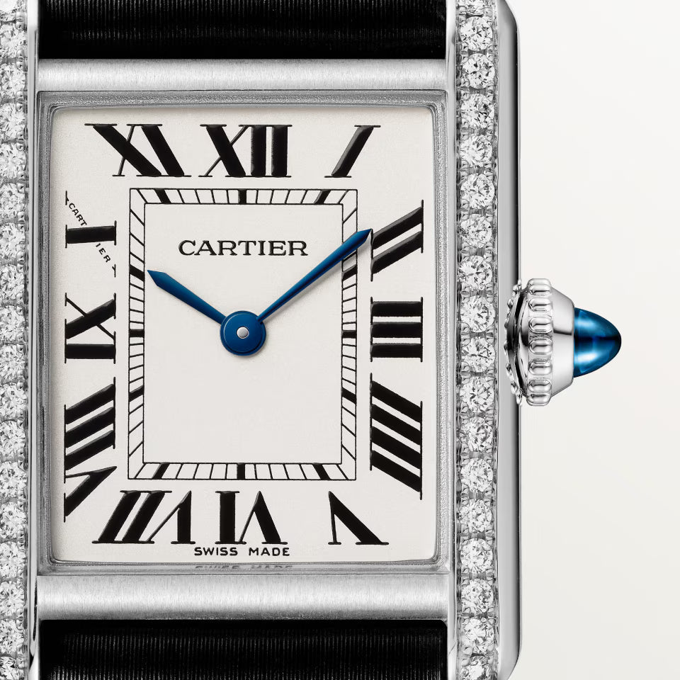 Cartier Santos weißes Zifferblatt - mittleres Modell Neu 2025