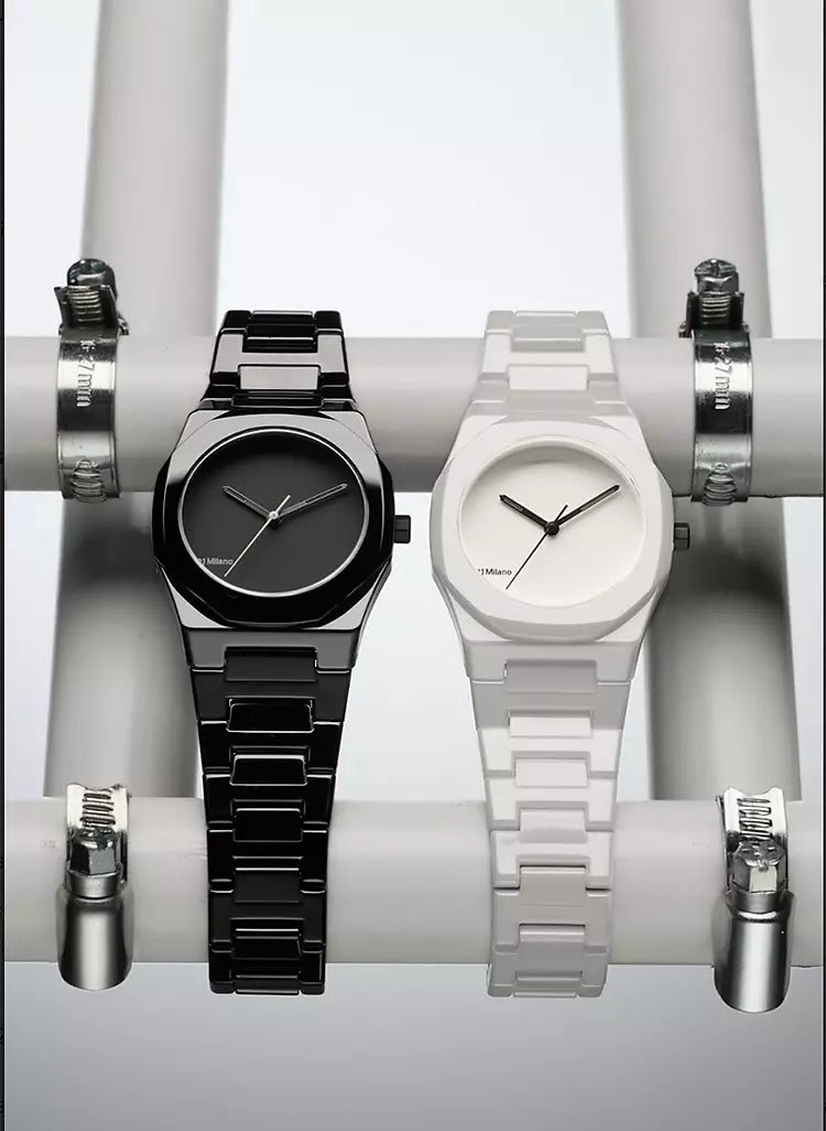 Orologio Ceramic Pure White, 37 mm, D1 Milano