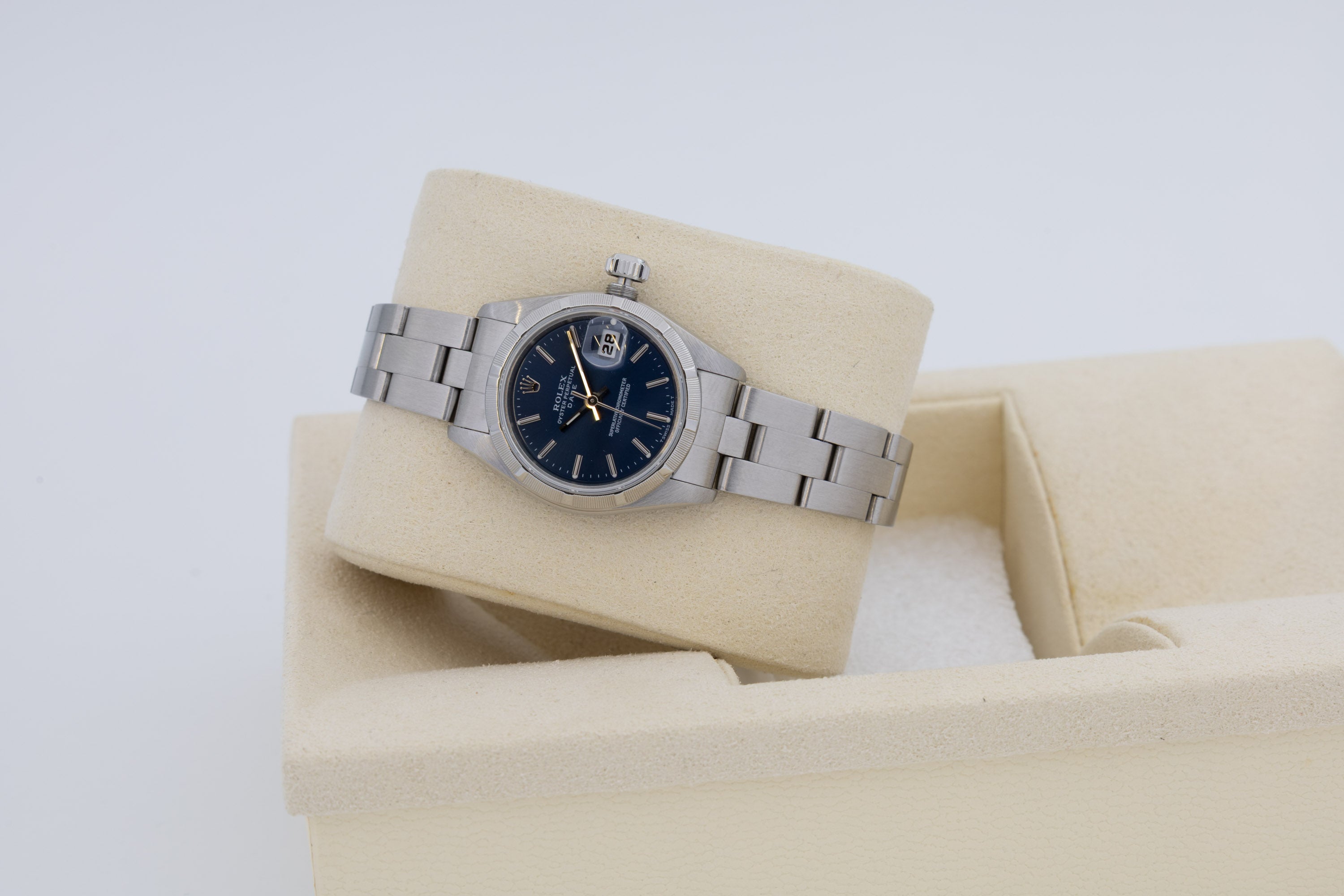Rolex Lady Oyster Perpetual Date 69190 quadrante Blu del 1998