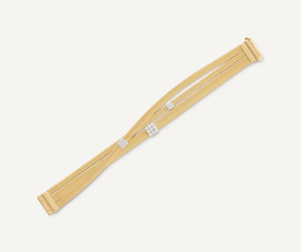 Bracelet à trois rangs avec pavé de diamants, Masai, Marco Bicego