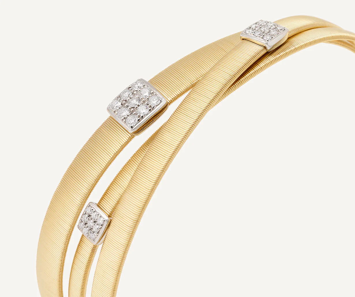 Bracelet à trois rangs avec pavé de diamants, Masai, Marco Bicego