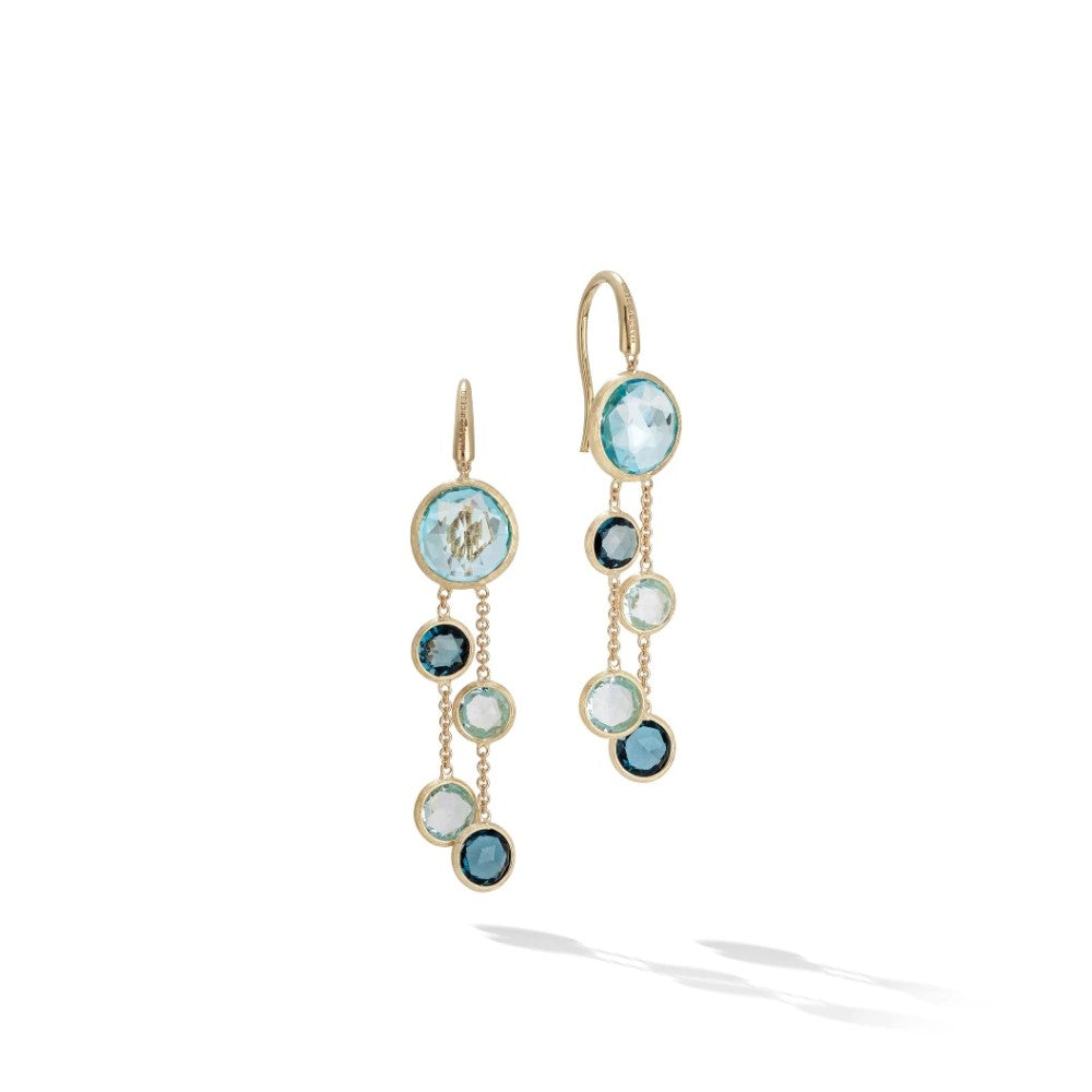 Boucles d'oreilles pendantes multicolores, Jaipur, Marco Bicego