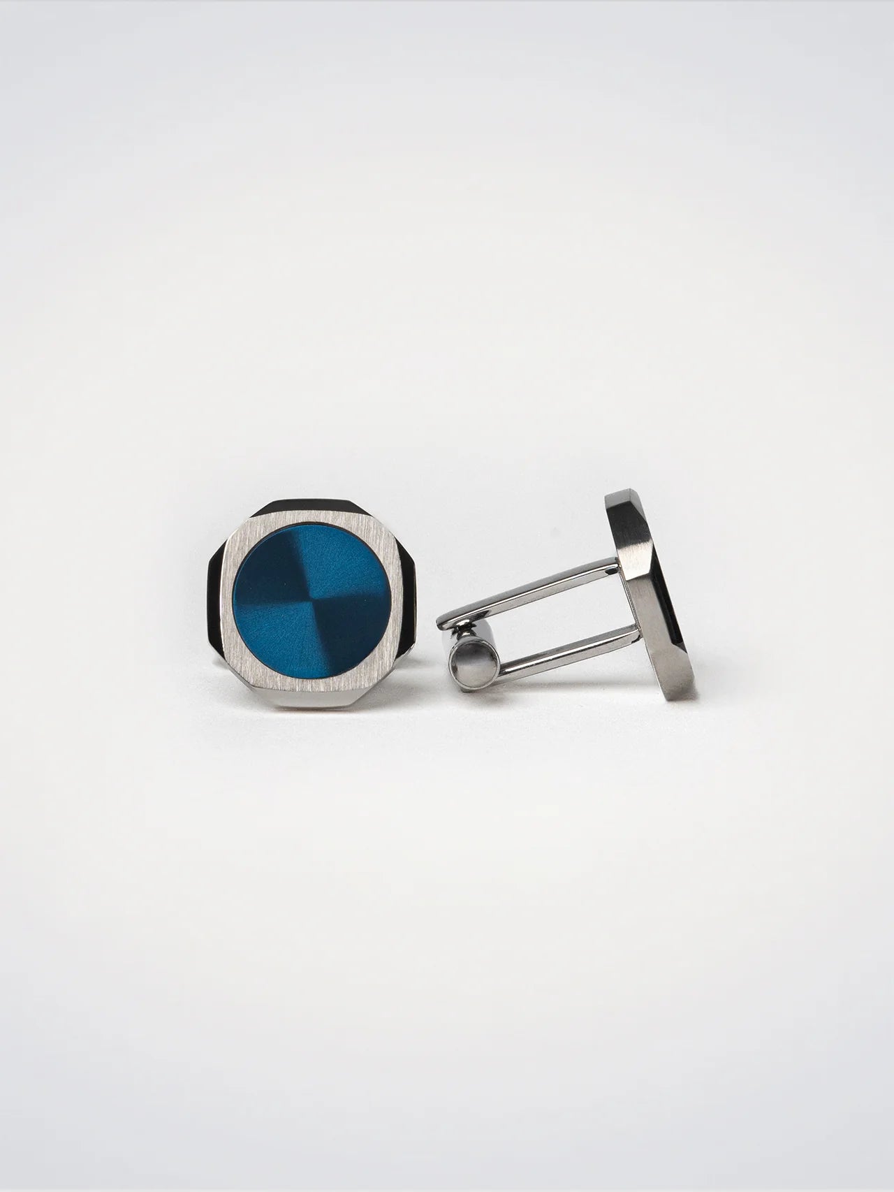 Octagonal cufflinks Blue, D1 Milano