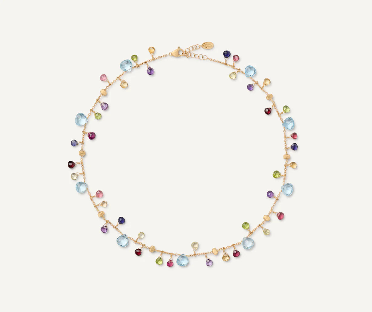 Multicolor three-strand choker with adjustable chain, Paradise, Marco Bicego