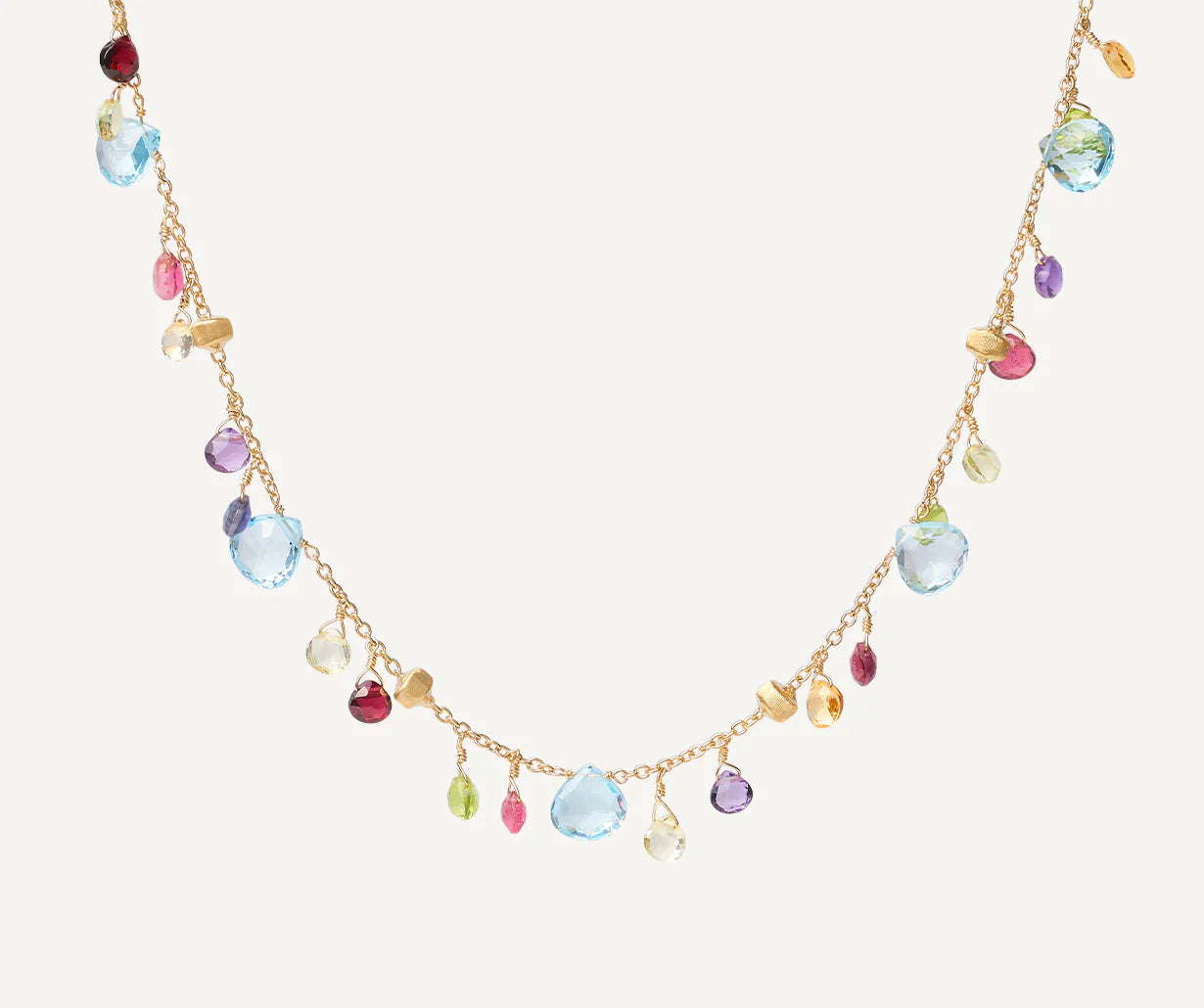 Multicolor three-strand choker with adjustable chain, Paradise, Marco Bicego
