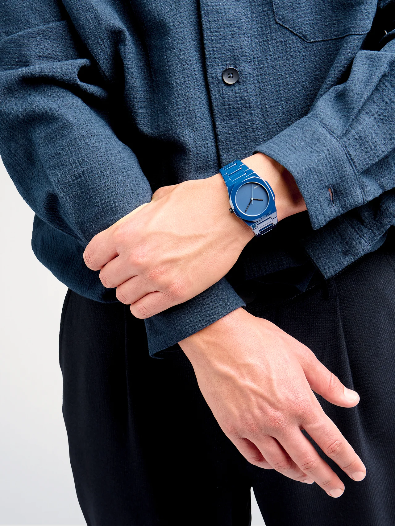 Orologio Ceramic Pure Blue, 37 mm, D1 Milano