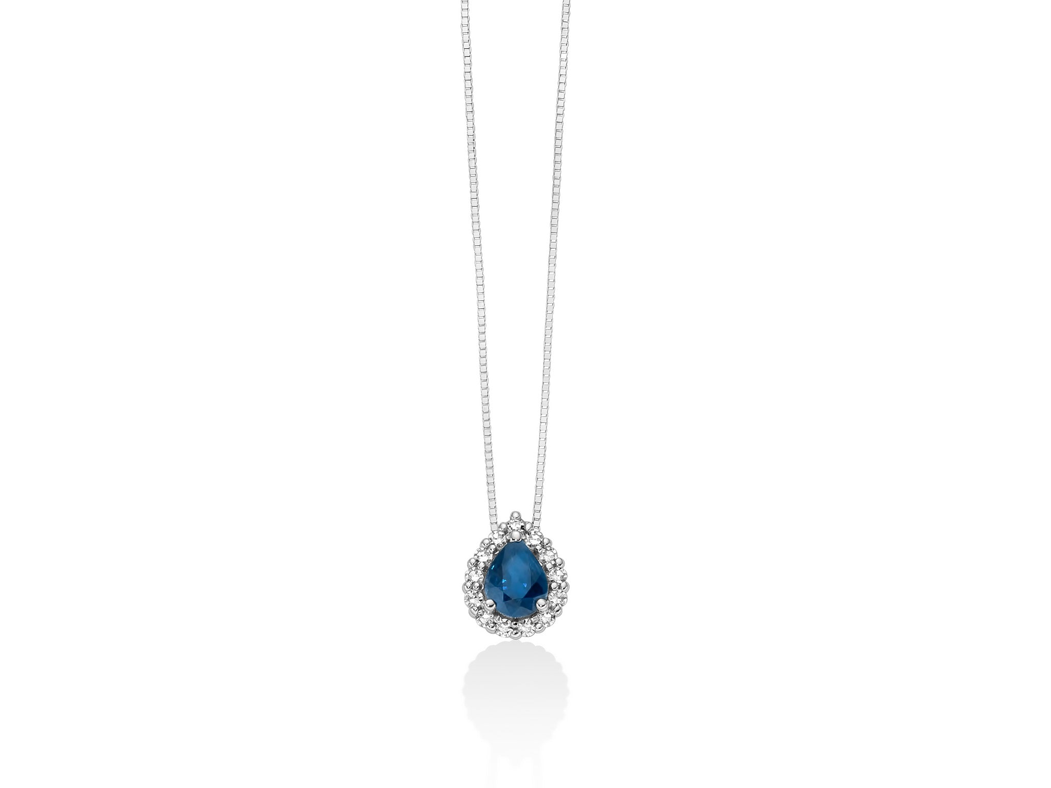 Collier or blanc, émeraudes et diamants, Miluna
