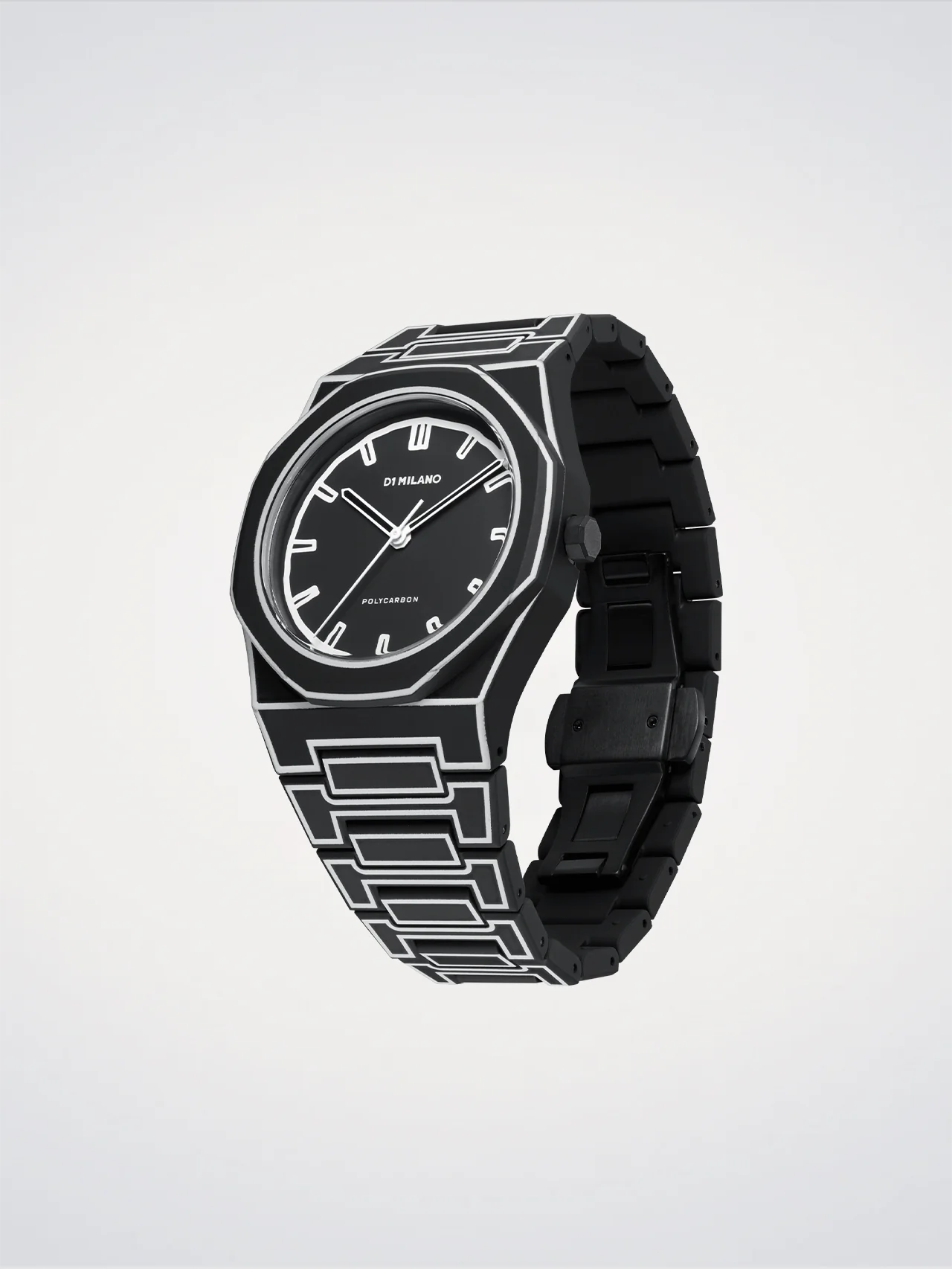 Orologio Polycarbon, Black Sketch, 40,5 mm, D1 Milano