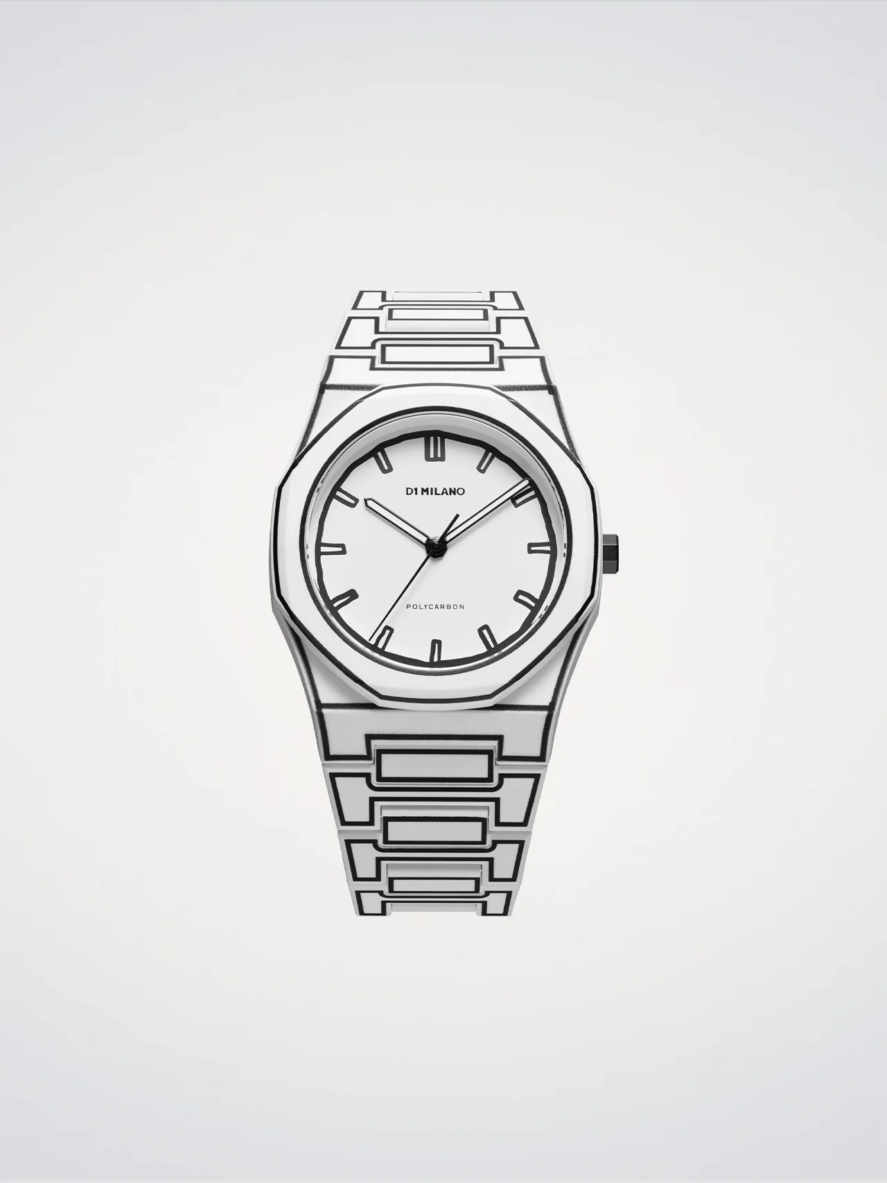 Orologio Polycarbon White Sketch, 40,5 mm, D1 Milano