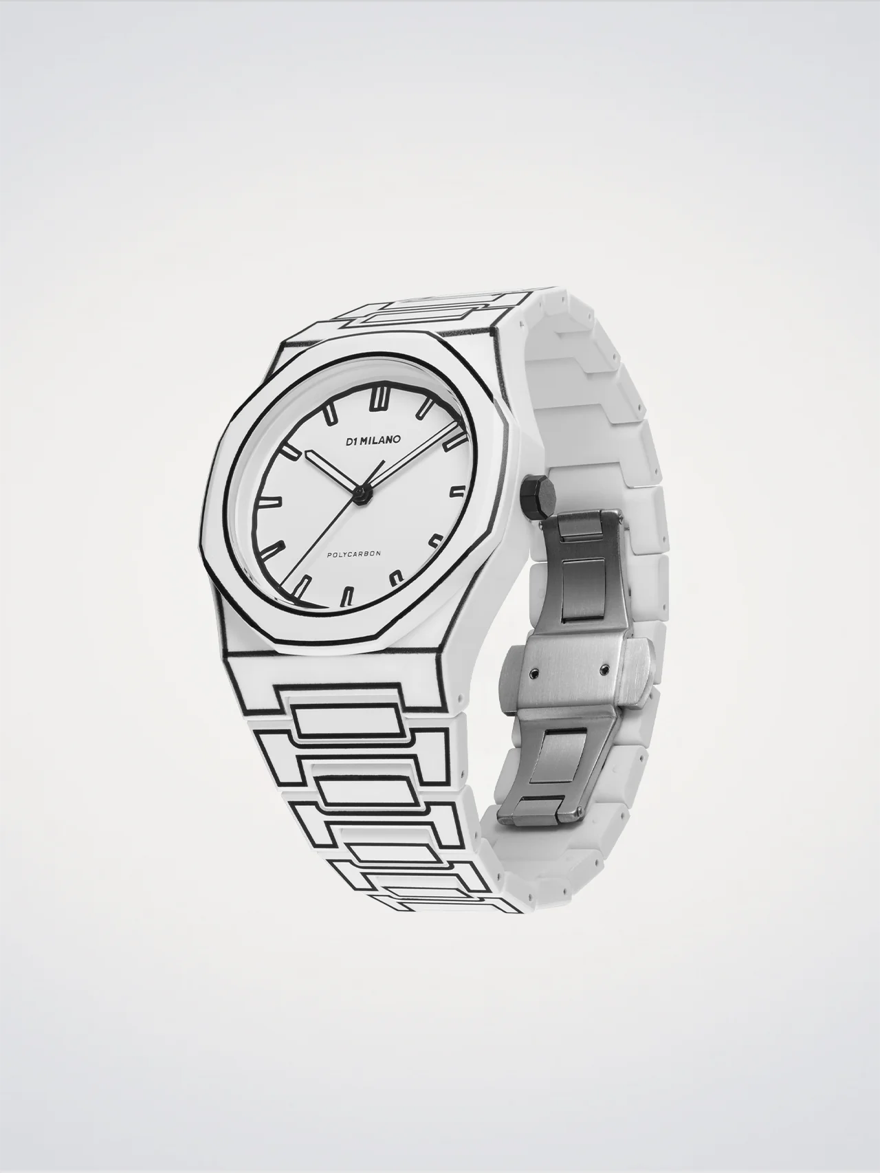 Orologio Polycarbon White Sketch, 40,5 mm, D1 Milano