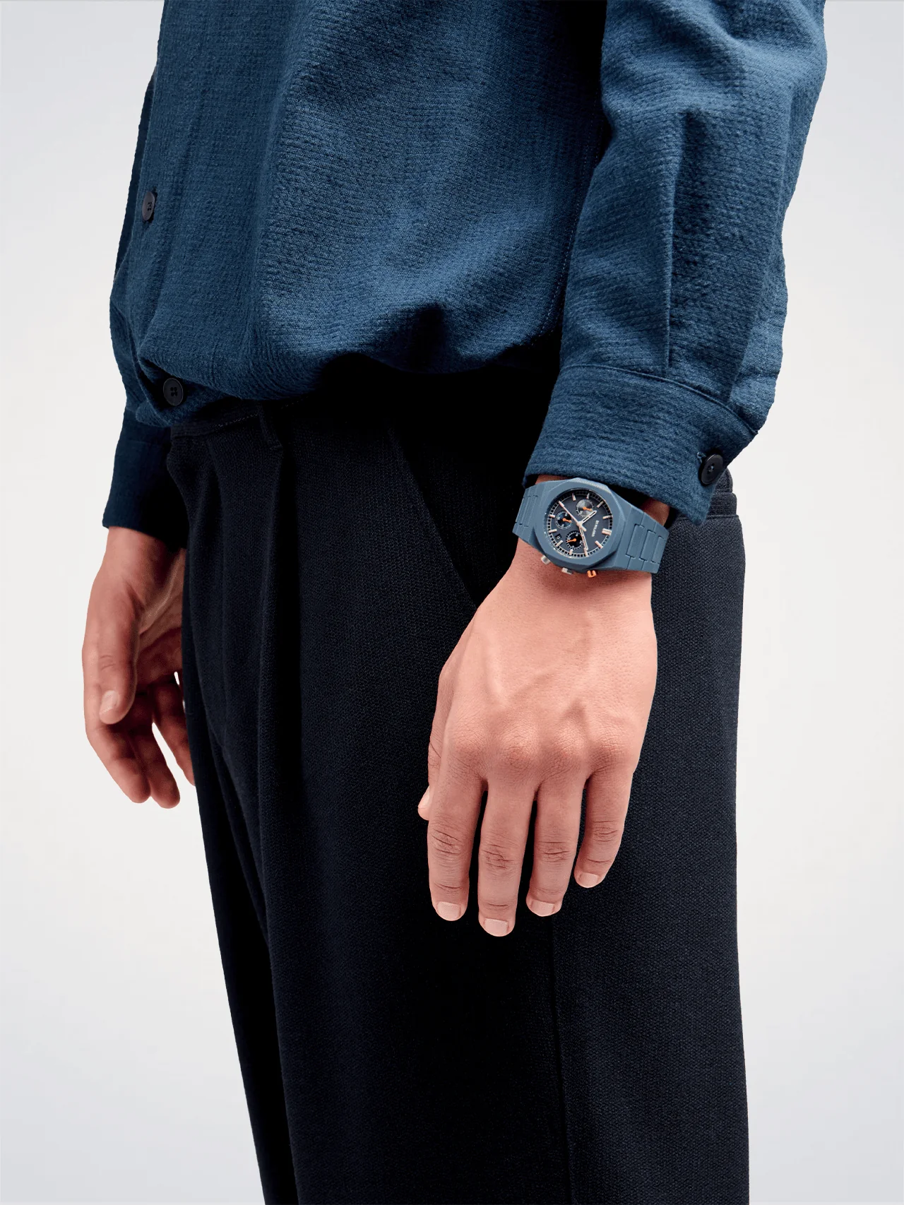 Polychrono-Uhr Neptune Blau, 40,5 mm, D1 Milano
