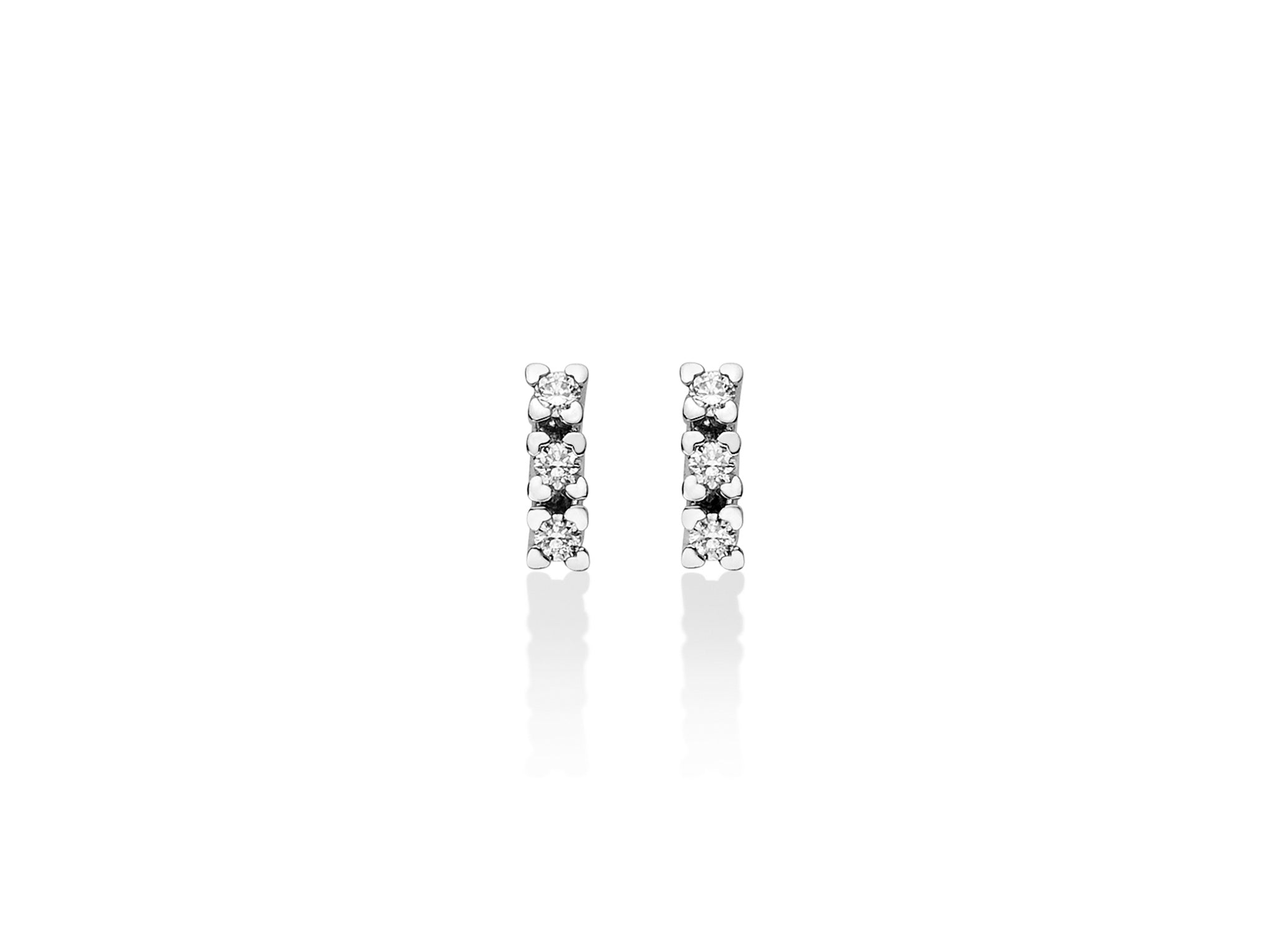 Orecchini Trilogy in oro bianco e diamanti, Miluna