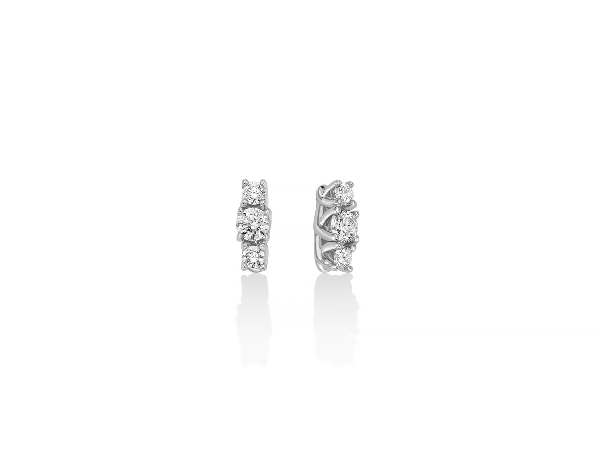 Orecchini Trilogy in oro bianco e diamanti, Miluna