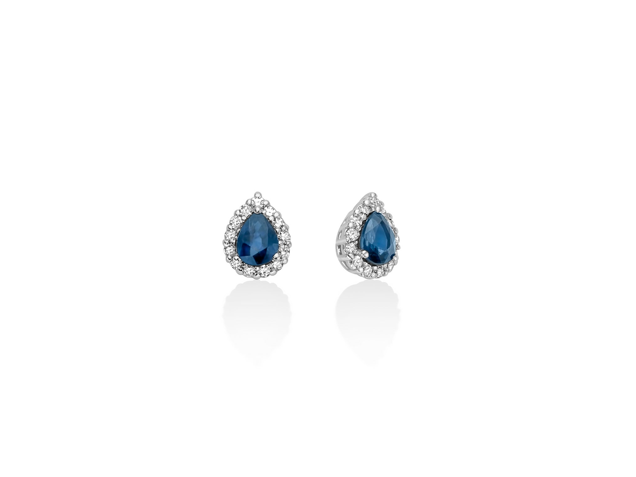 Boucles d'oreilles or blanc, émeraudes et diamants, Miluna