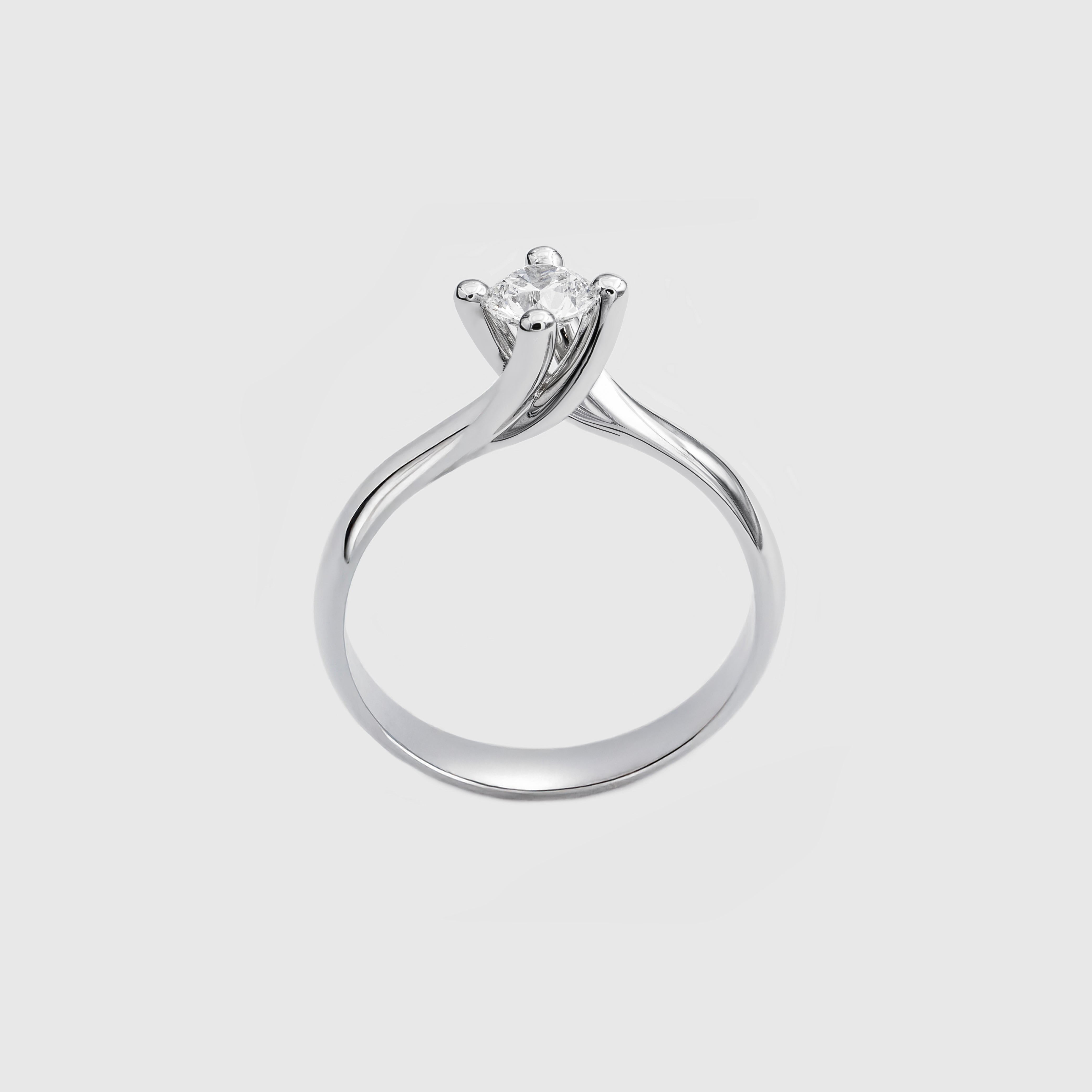 Anello solitario oro bianco e diamanti,VALENTINO, Ferro Atelier