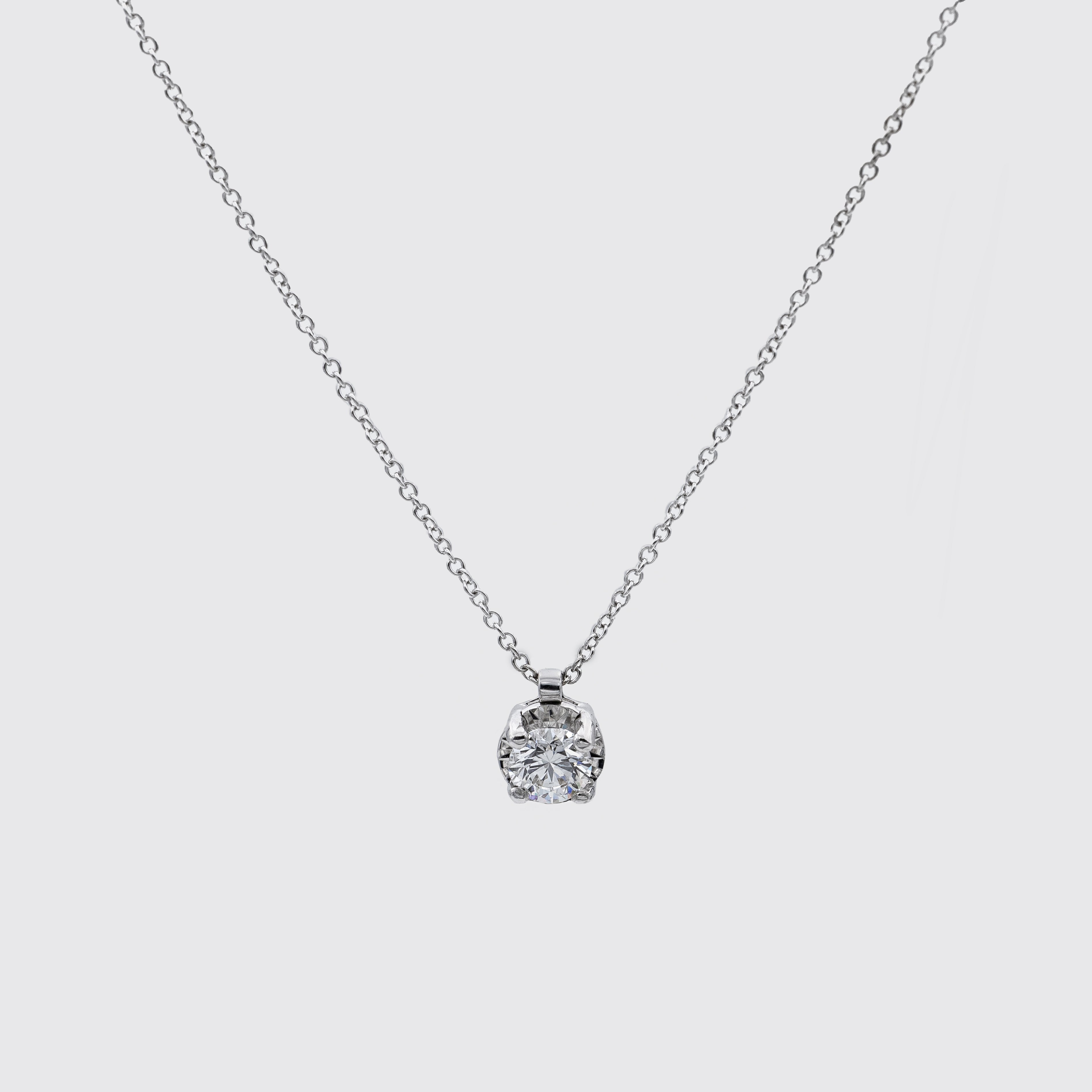 Collana punto luce Icon in oro bianco e diamanti ct. 0,30 Ferro Atelier