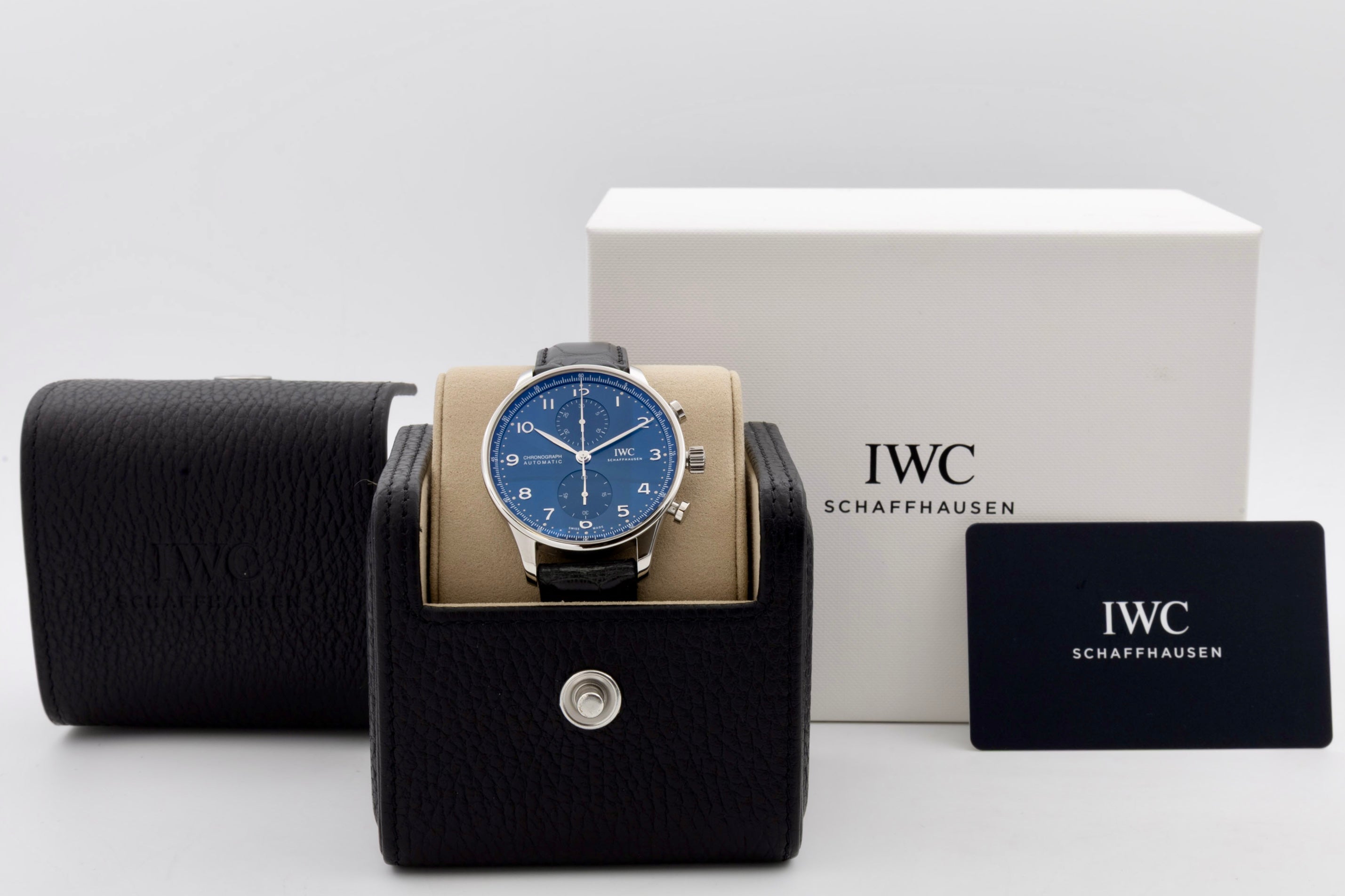 IWC Portugieser Chronograph quadrante Blu del 2021 New