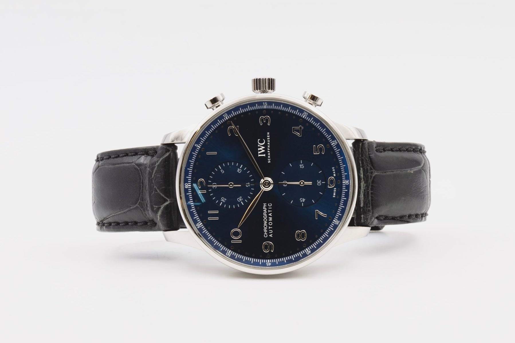 IWC Portugieser Chronograph quadrante Blu del 2021 New