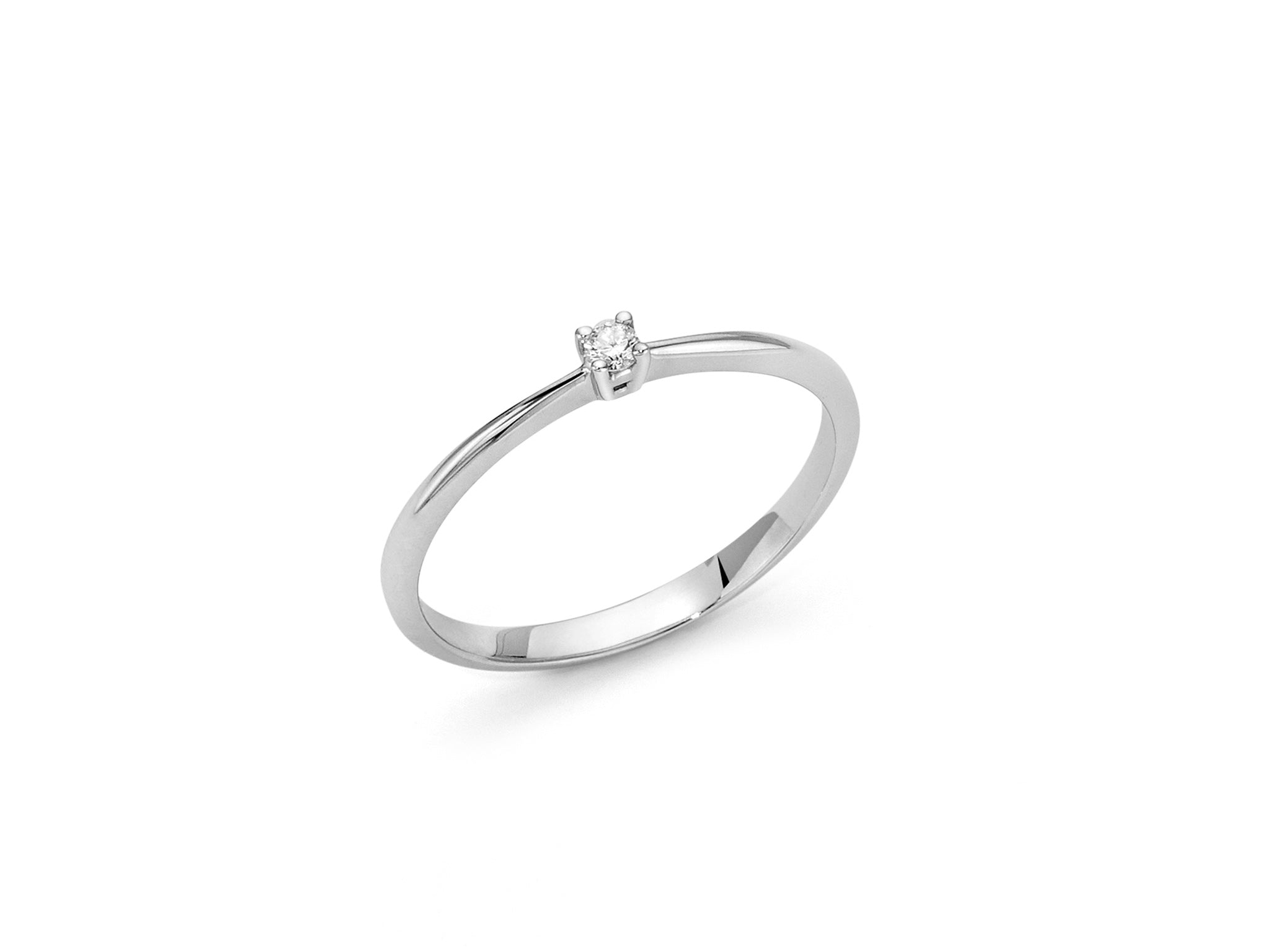 Bague solitaire en or blanc et diamants, Miluna