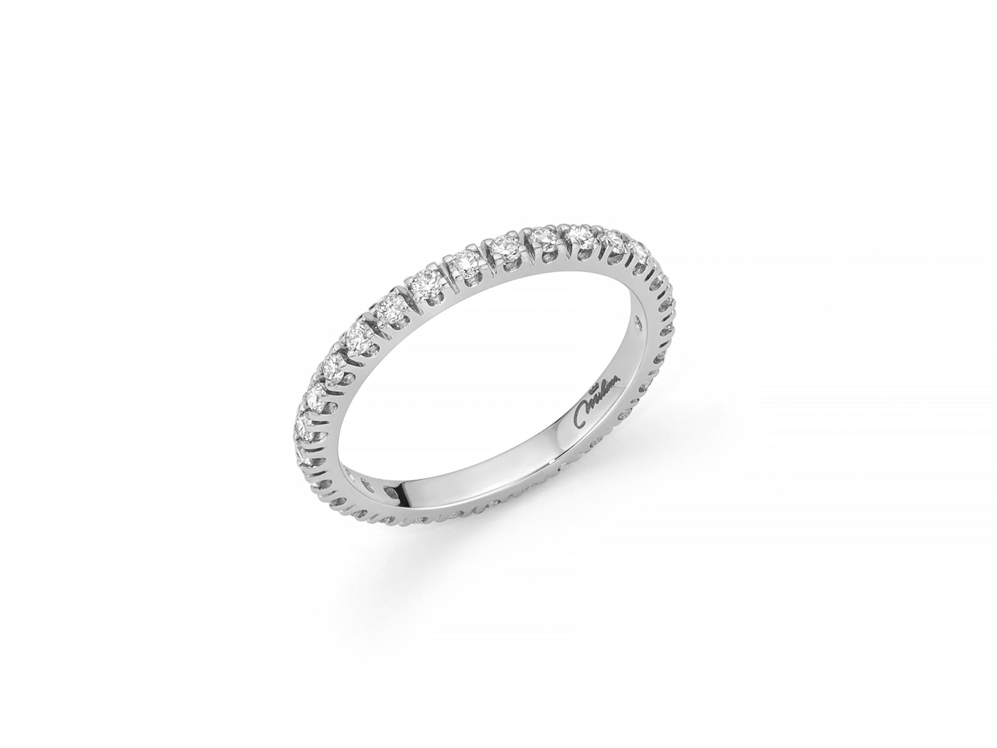 Anello eternity in oro bianco e diamanti, Miluna