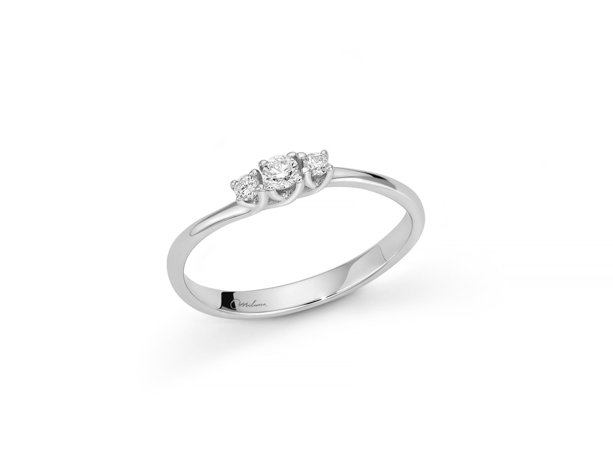 White gold and diamond trilogy ring, Miluna