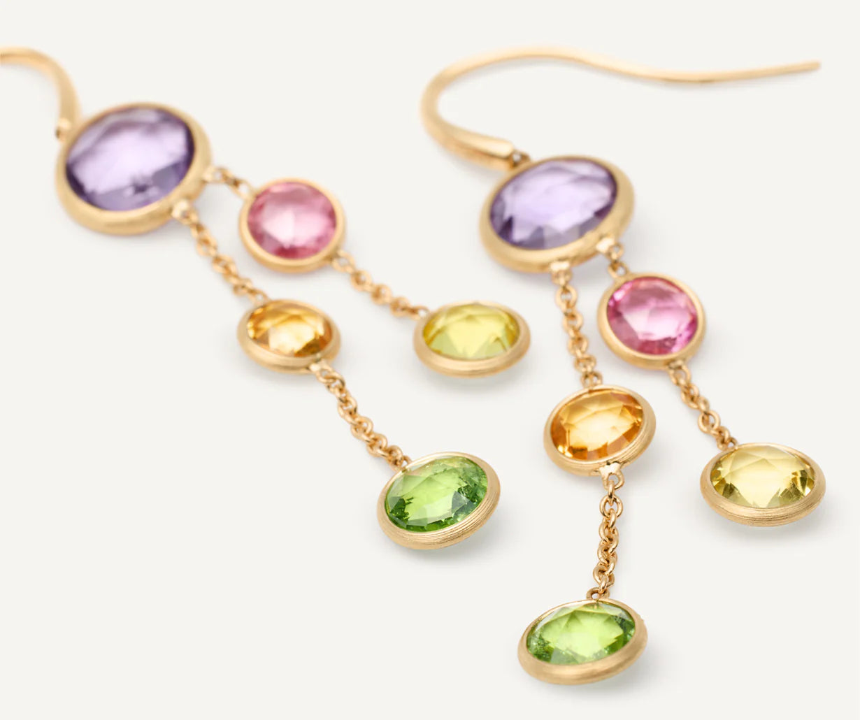 Boucles d'oreilles pendantes multicolores, Jaipur, Marco Bicego