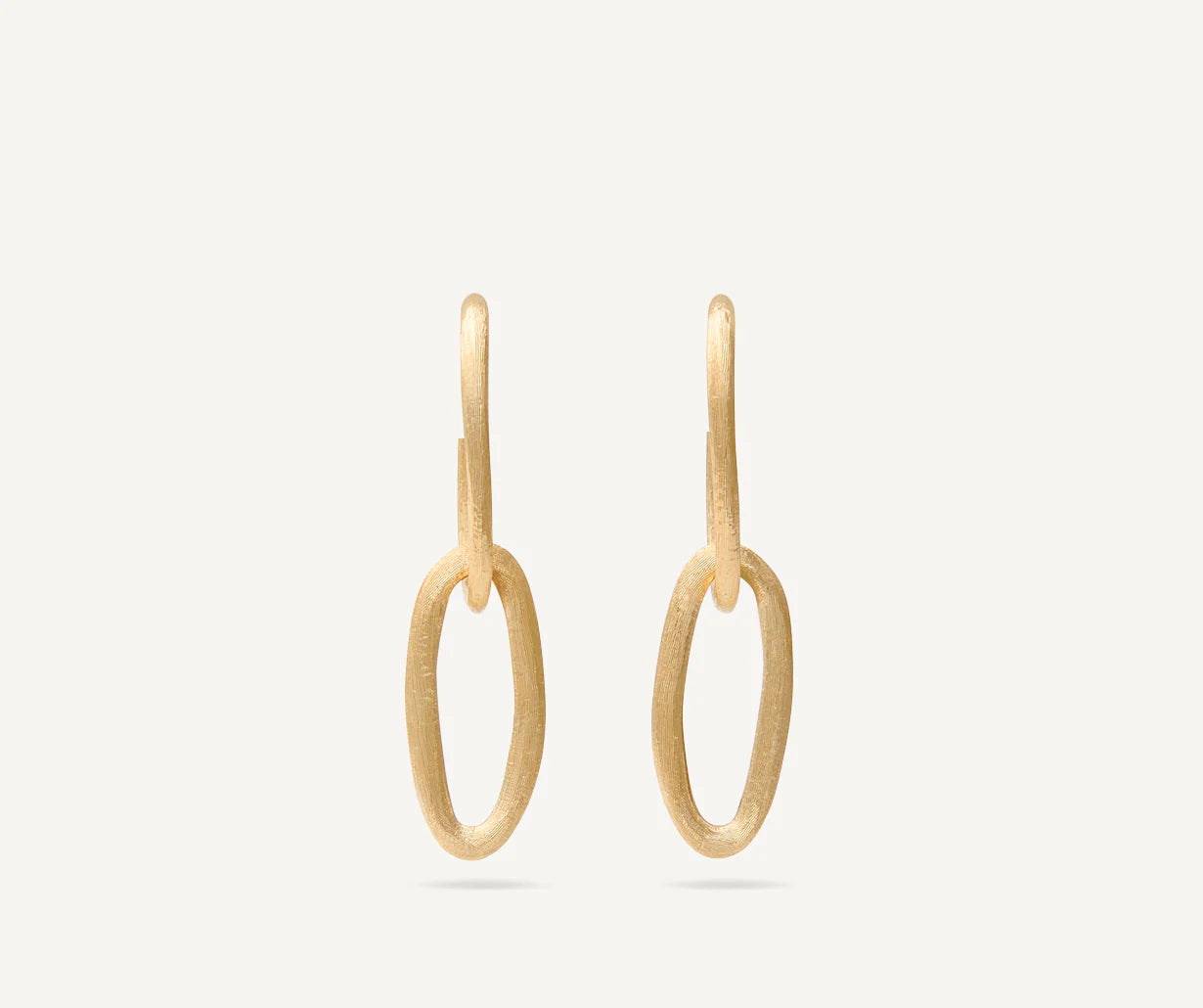 Orecchini pendenti a due maglie ovali in oro giallo, Jaipur Link, Marco Bicego