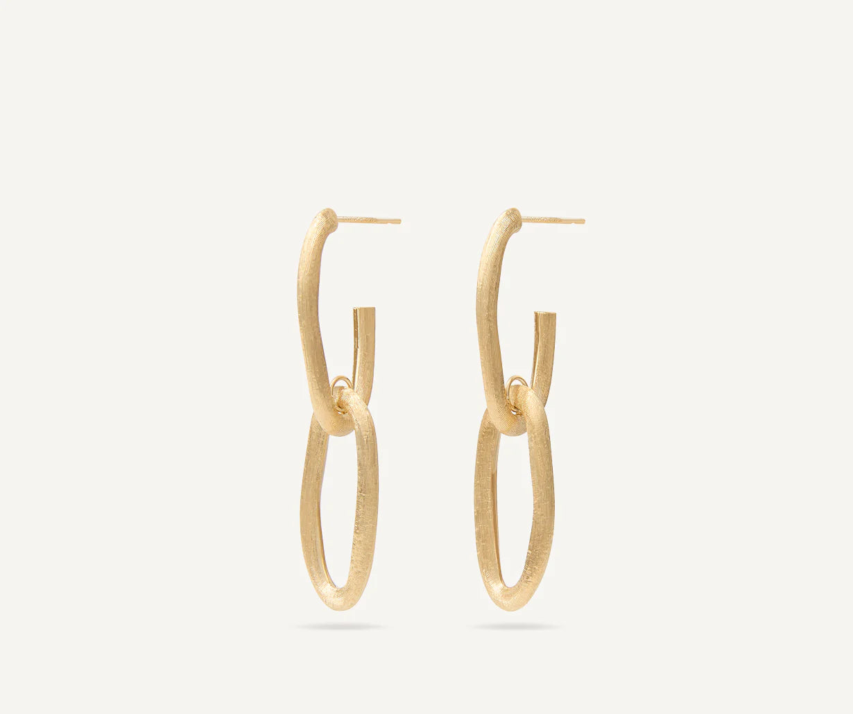 Orecchini pendenti a due maglie ovali in oro giallo, Jaipur Link, Marco Bicego