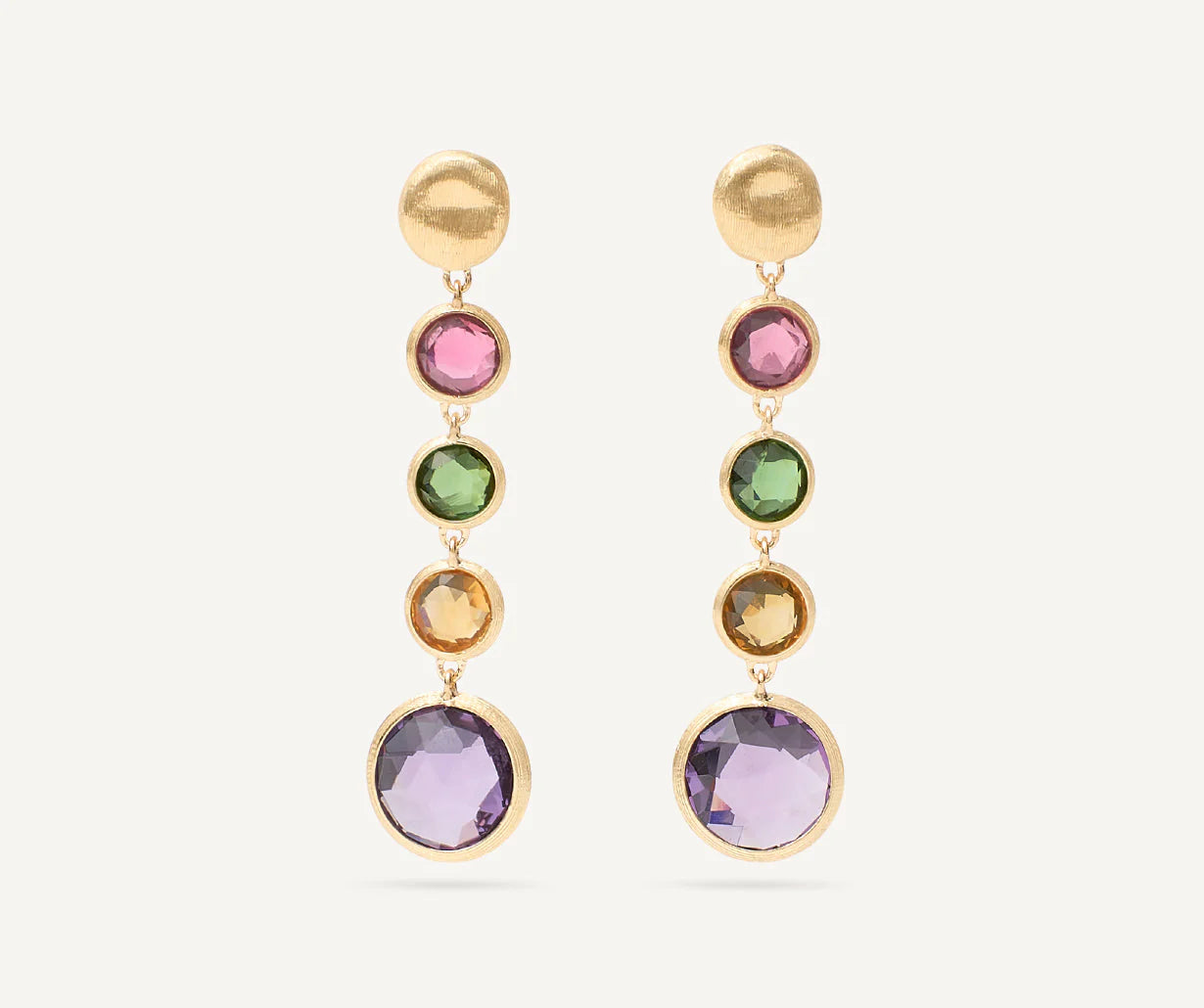 Boucles d'oreilles pendantes multicolores, Jaipur, Marco Bicego