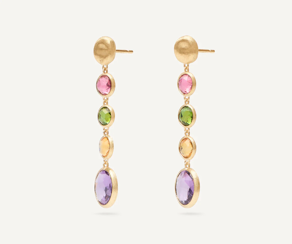Boucles d'oreilles pendantes multicolores, Jaipur, Marco Bicego