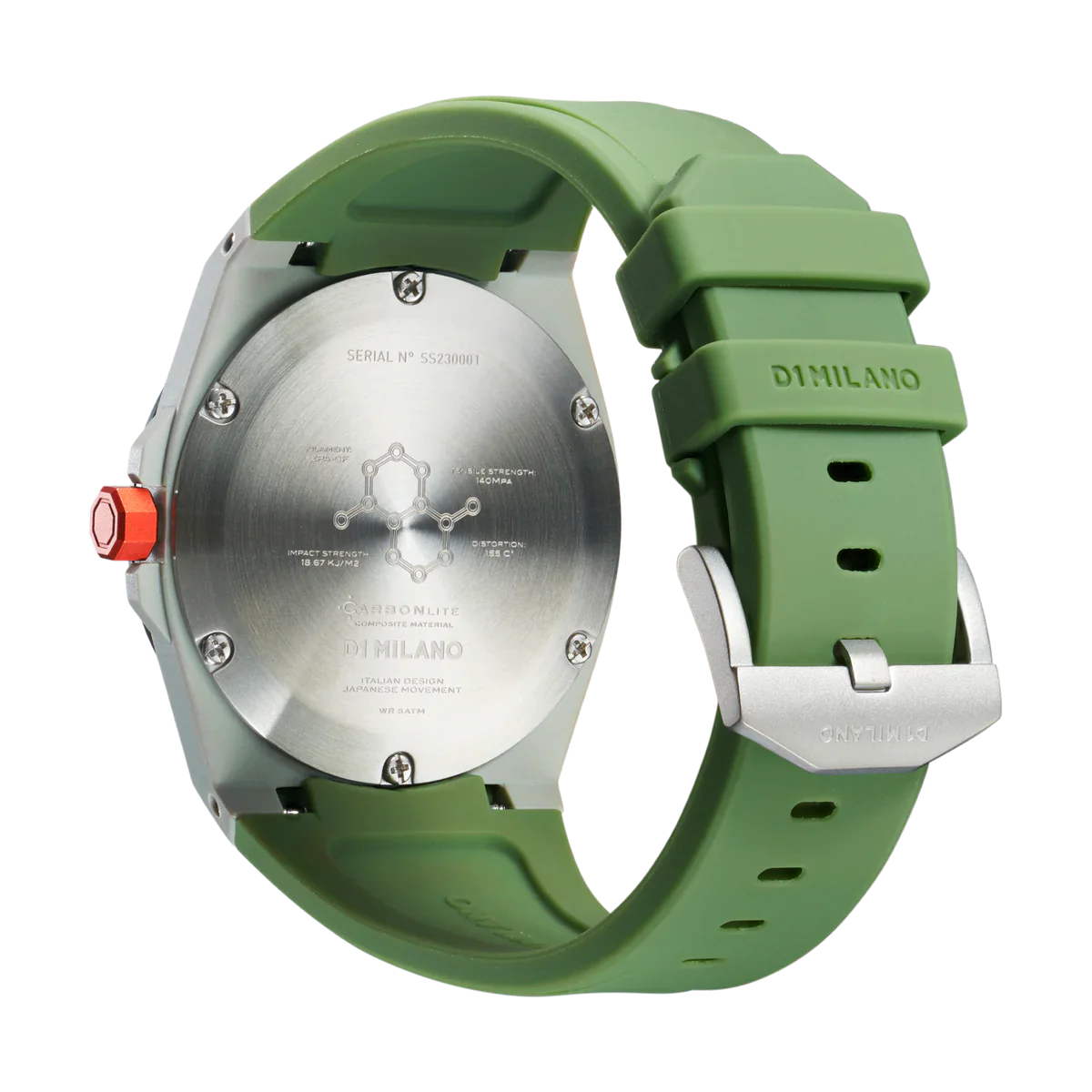 Orologio Carbon Caronlite Sage Verde, 40,5 mm, D1 Milano