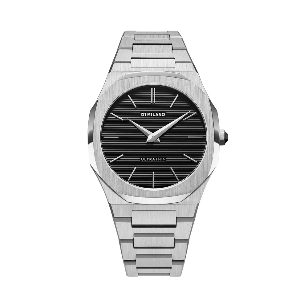 Orologio Ultra Thin Nero, 38 mm, D1 Milano