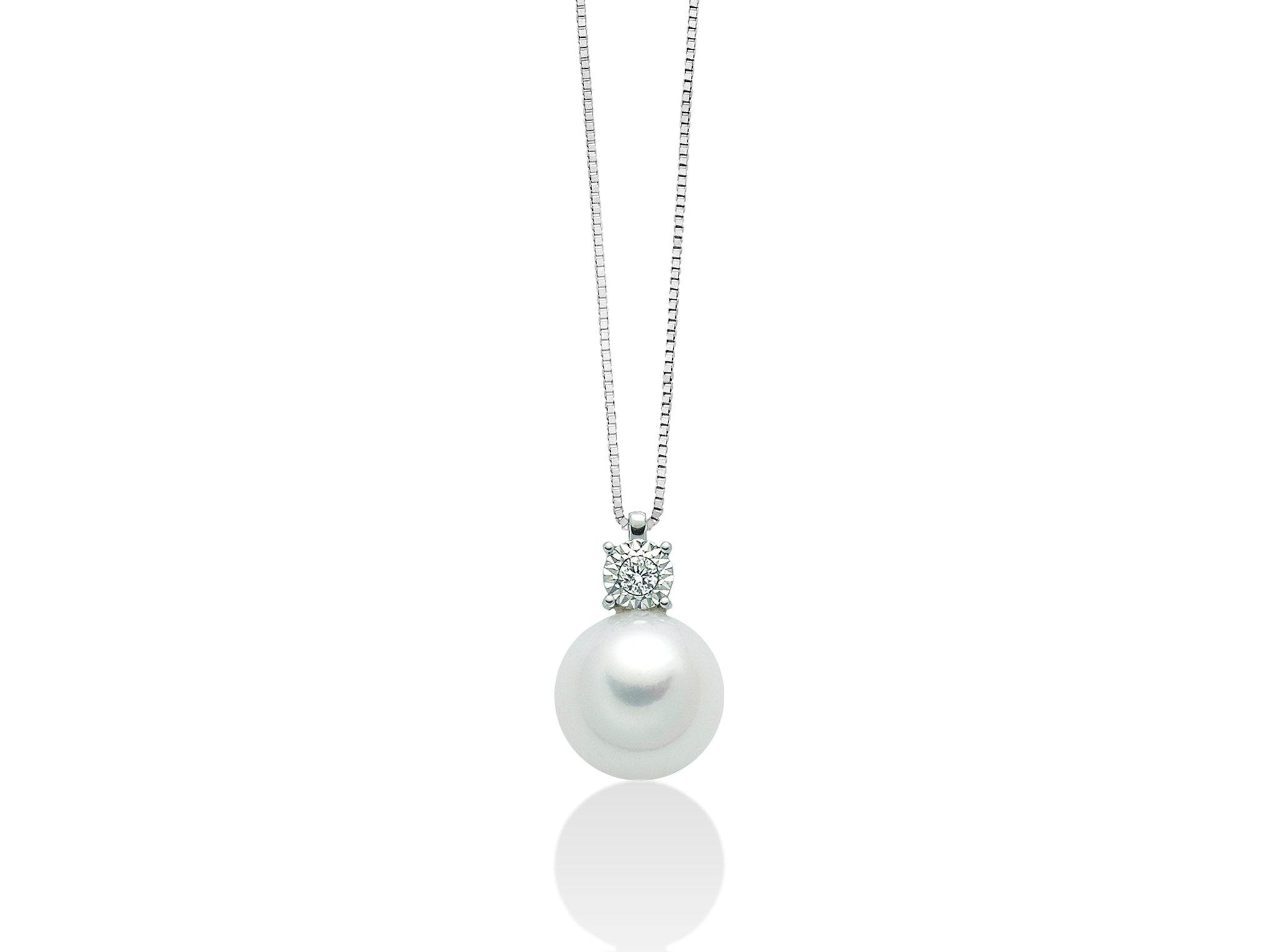 Collier en or blanc et perles, Miluna