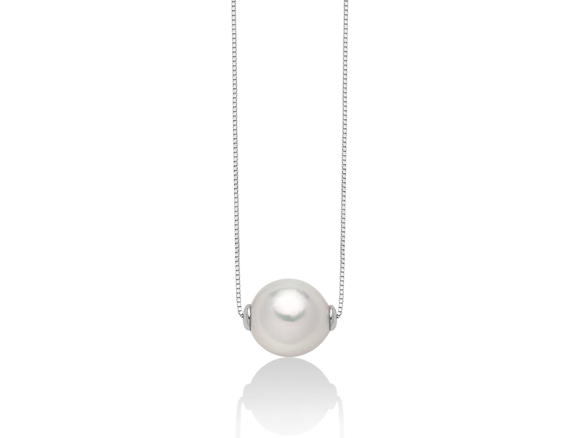 Collier avec perle Akoya en or blanc, Miluna