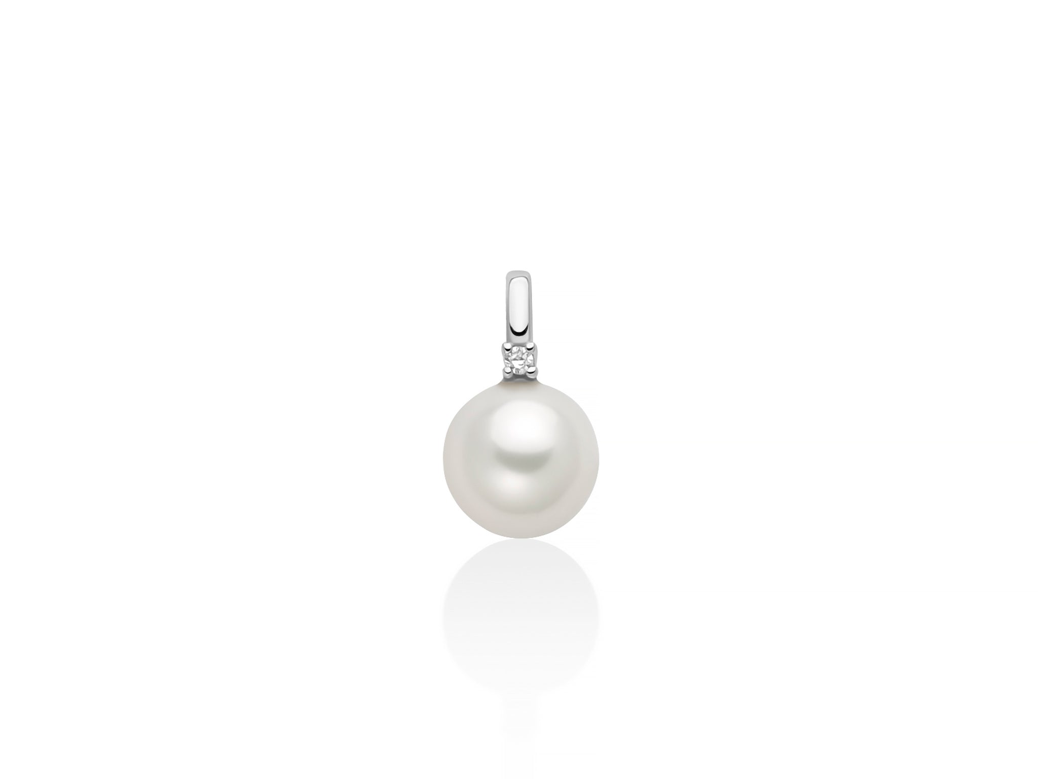 Collier avec perle Orient et diamants en or blanc, Miluna