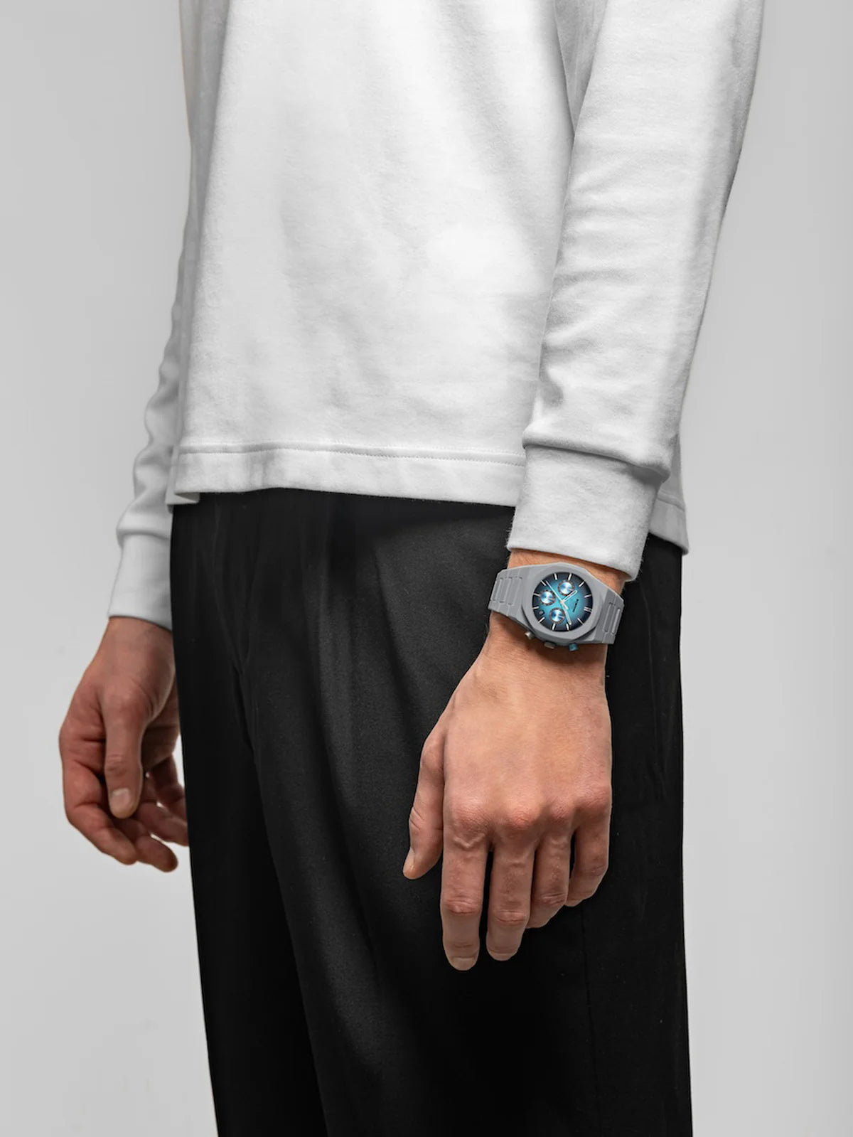 Montre Polychrono Charcoal Noir 40,5 mm, D1 Milano