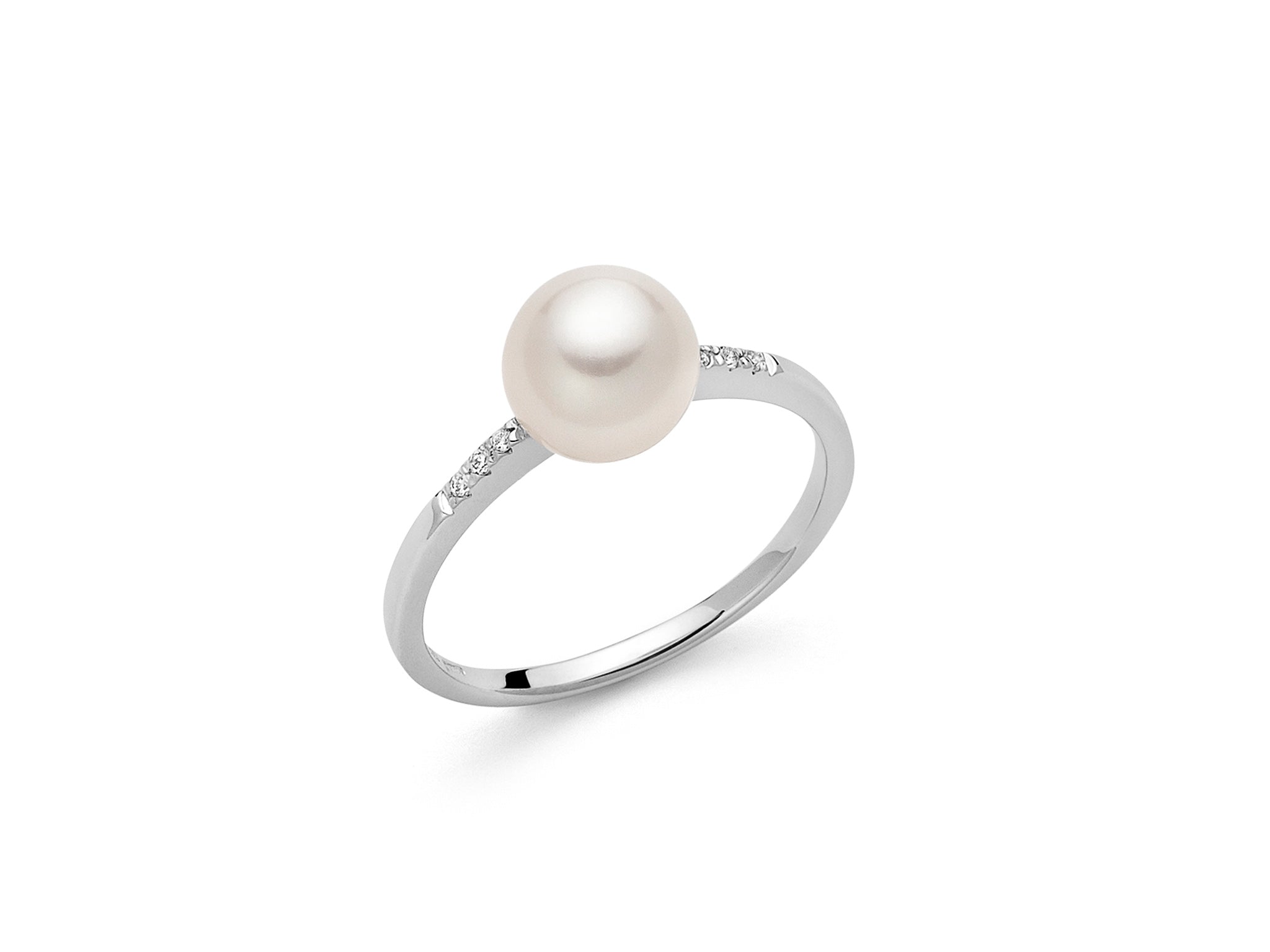 Bague en or blanc et perle, Miluna