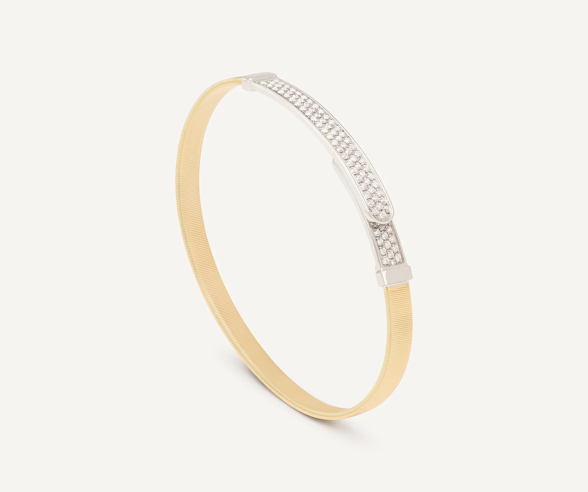 Bracelet en or blanc avec pavé de diamants, taille slim, Masai, Marco Bicego