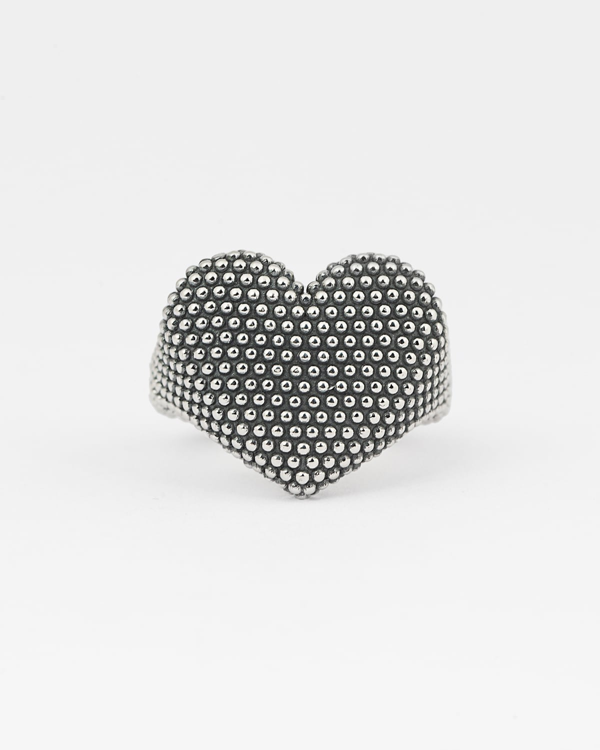 Anello in argento, chevalier cuore puntinato, Nove25