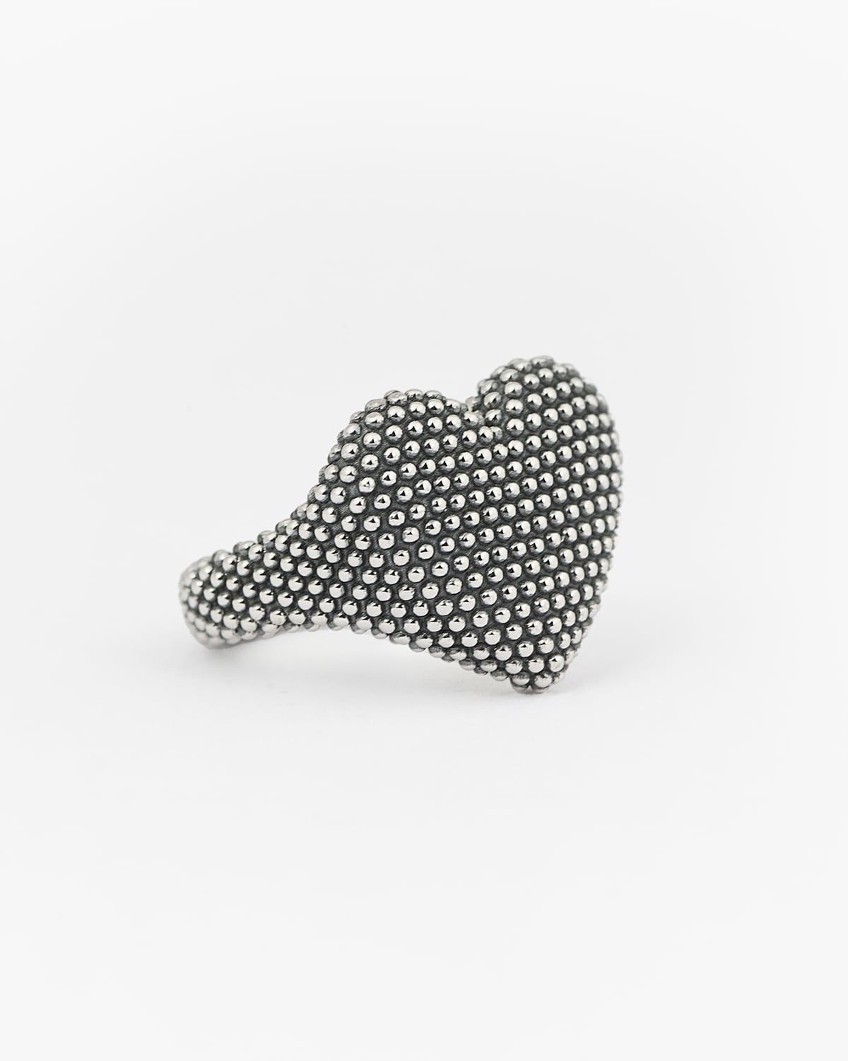 Anello in argento, chevalier cuore puntinato, Nove25