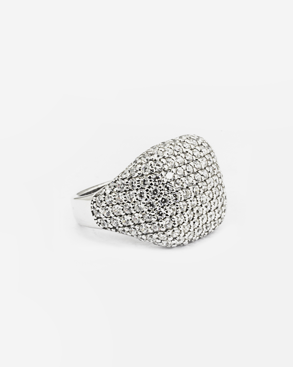 Anello chevalier quadrato con brillanti ,Nove25
